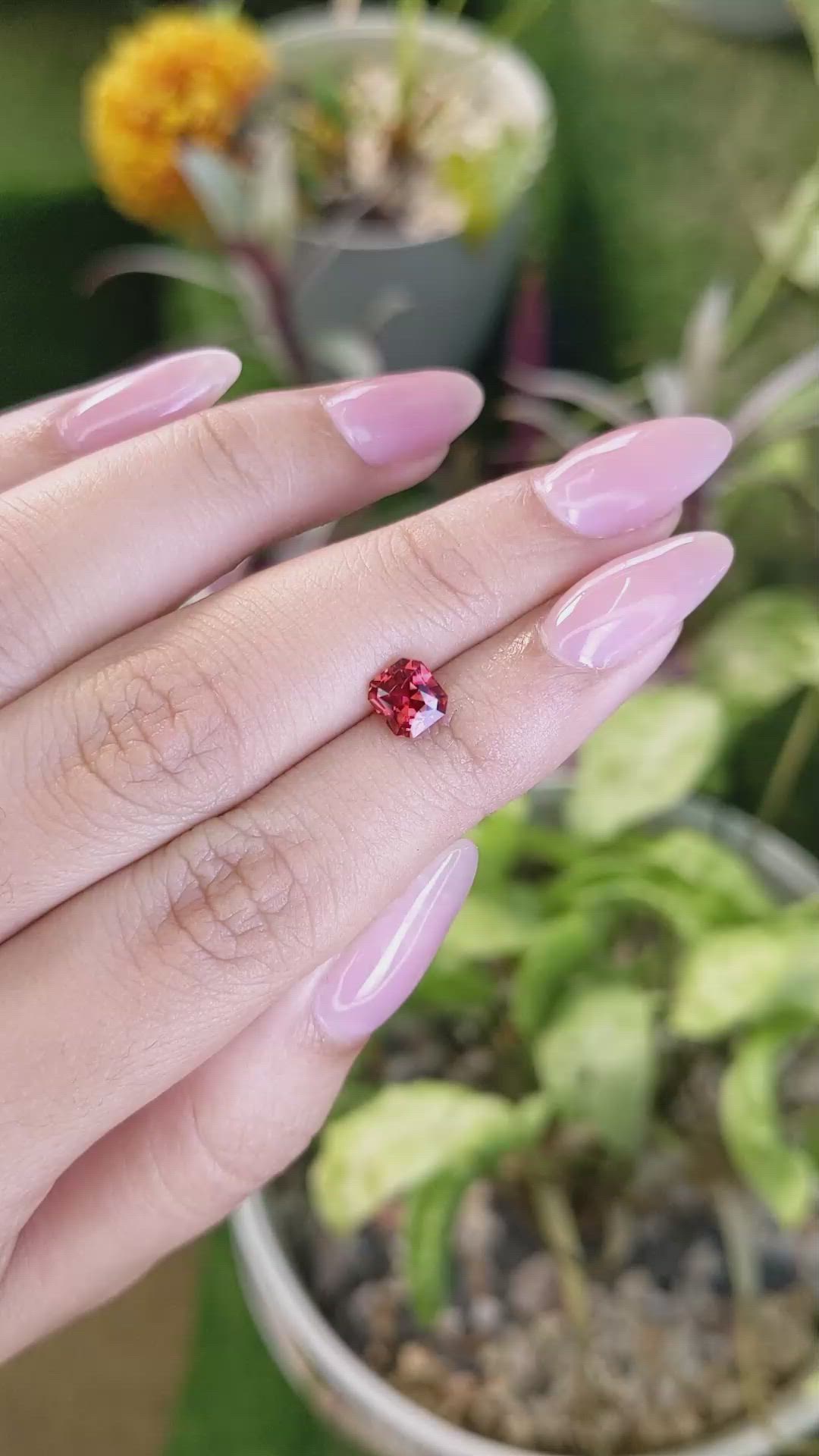 1.08 Ct. Garnet from Ceylon (Sri Lanka) Size Video