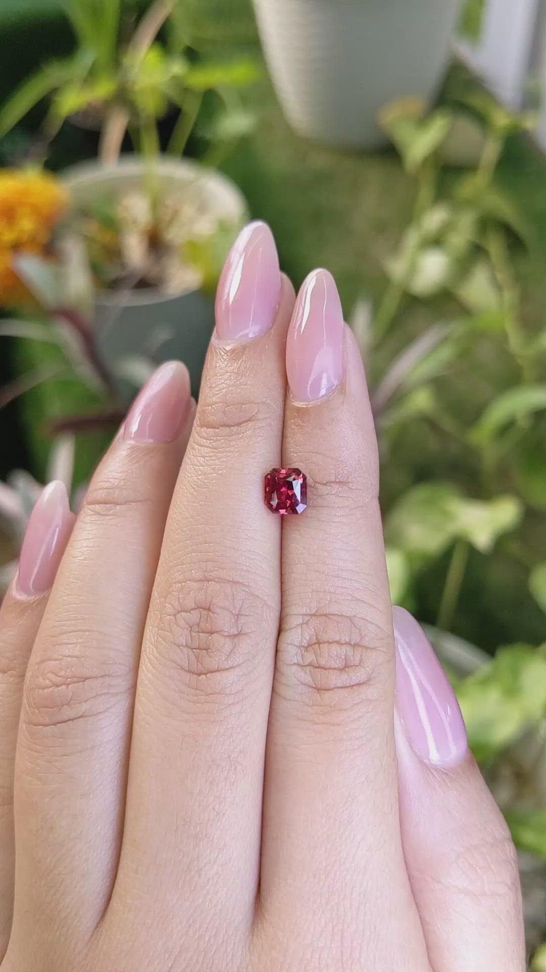 1.08 Ct. Garnet from Ceylon (Sri Lanka) Size Video