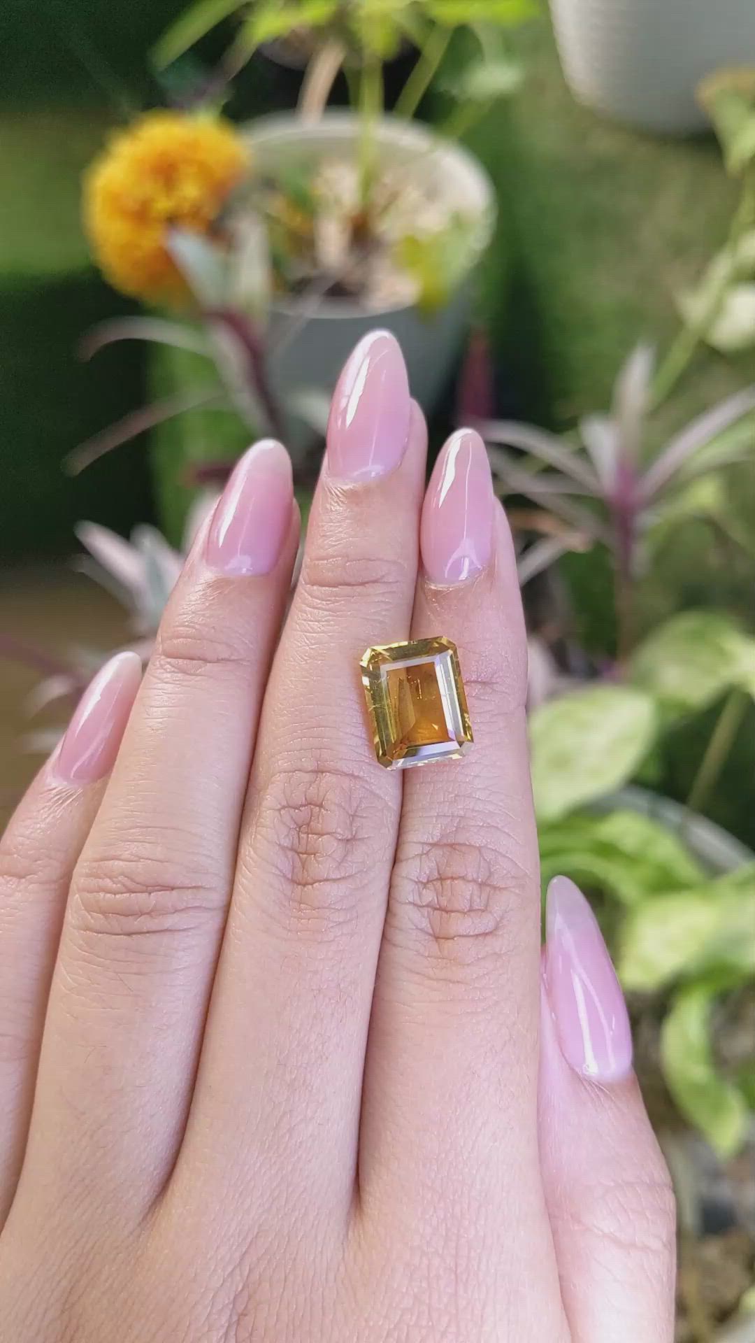 6.01 Ct. Citrine from Brazil Size Video