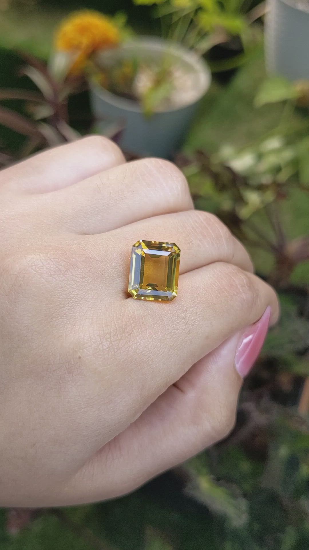 7.34 Ct. Citrine from Brazil Size Video