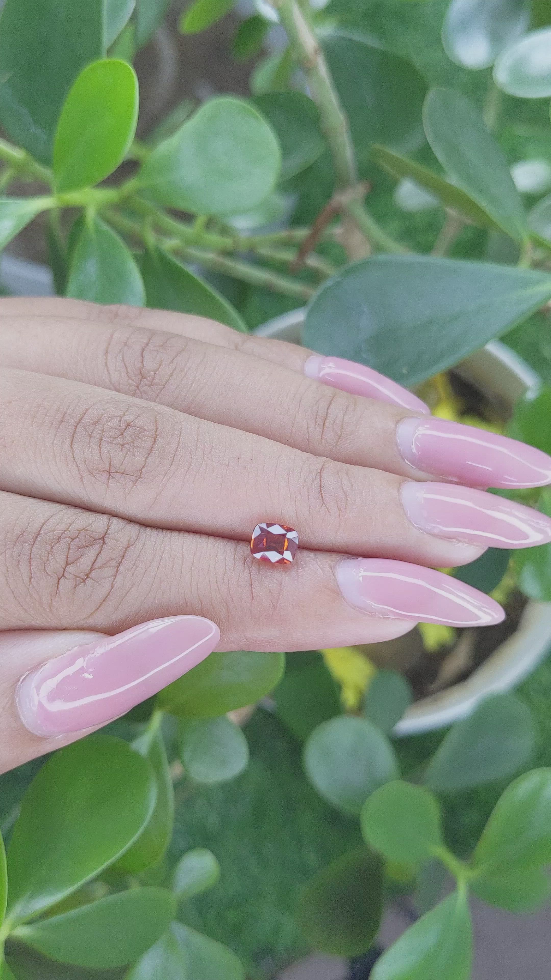 1.06 Ct. Orange Spessartite Garnet from Madagascar Size Video