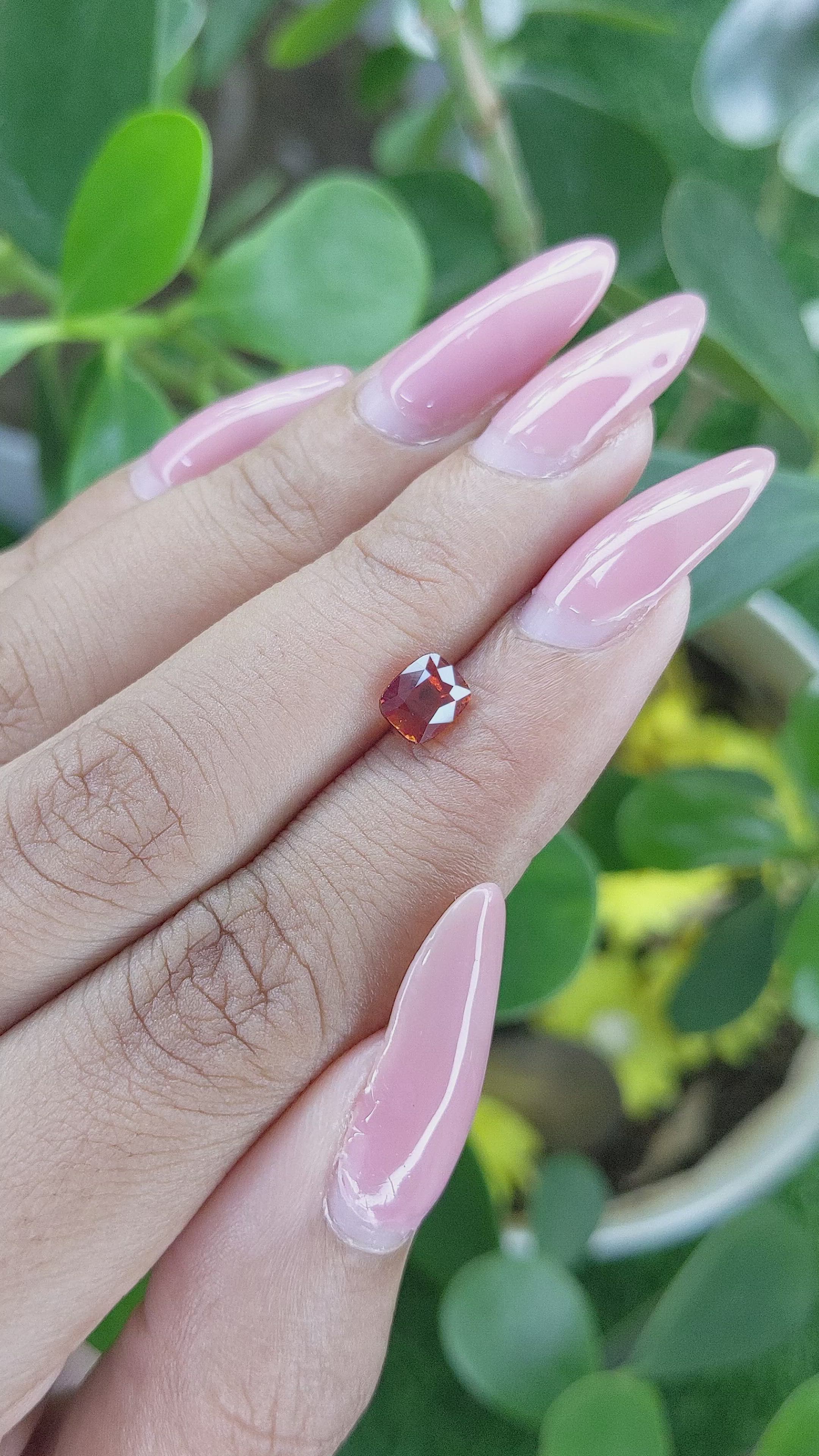 1.06 Ct. Orange Spessartite Garnet from Madagascar Size Video