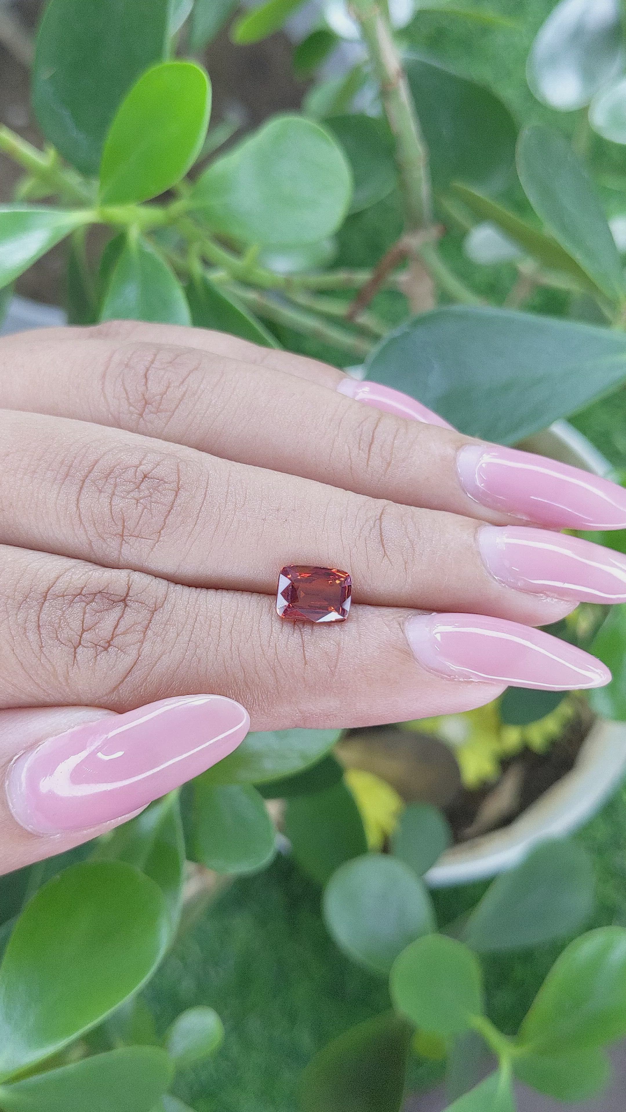 1.54 Ct. Spessartite Garnet from Madagascar Size Video