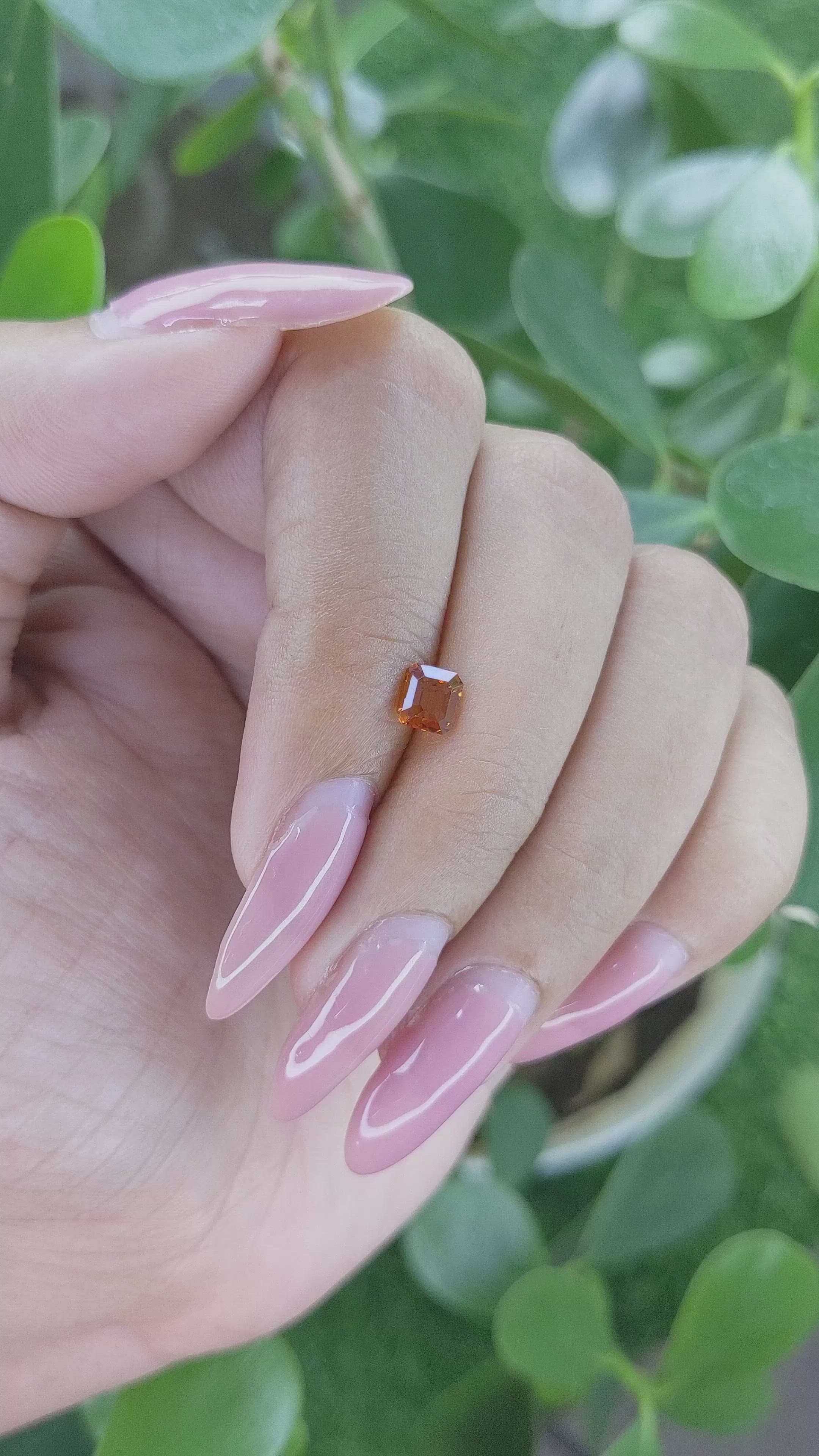 0.74 Ct. Spessartite Garnet from Madagascar Size Video