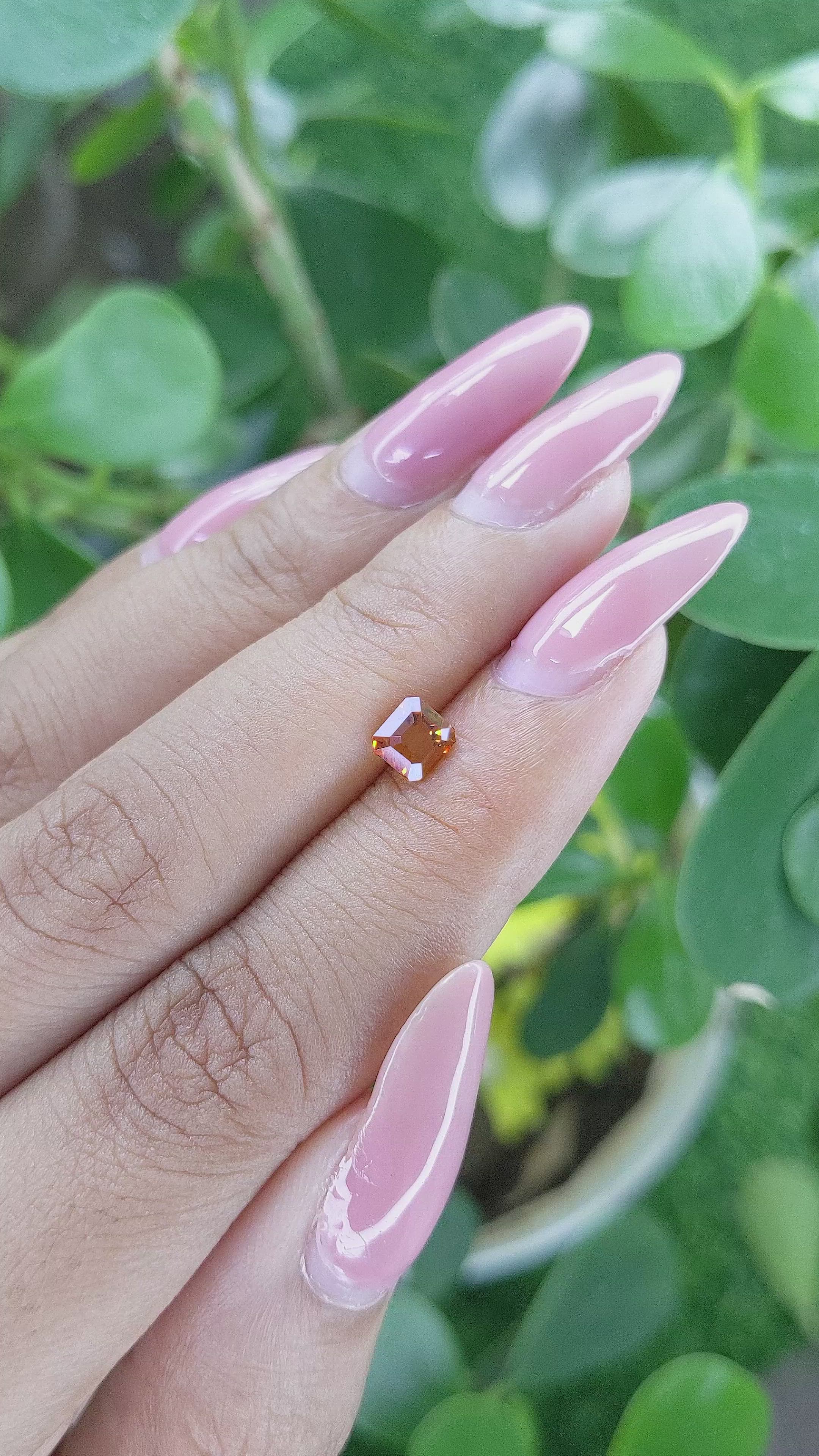 0.74 Ct. Spessartite Garnet from Madagascar Size Video