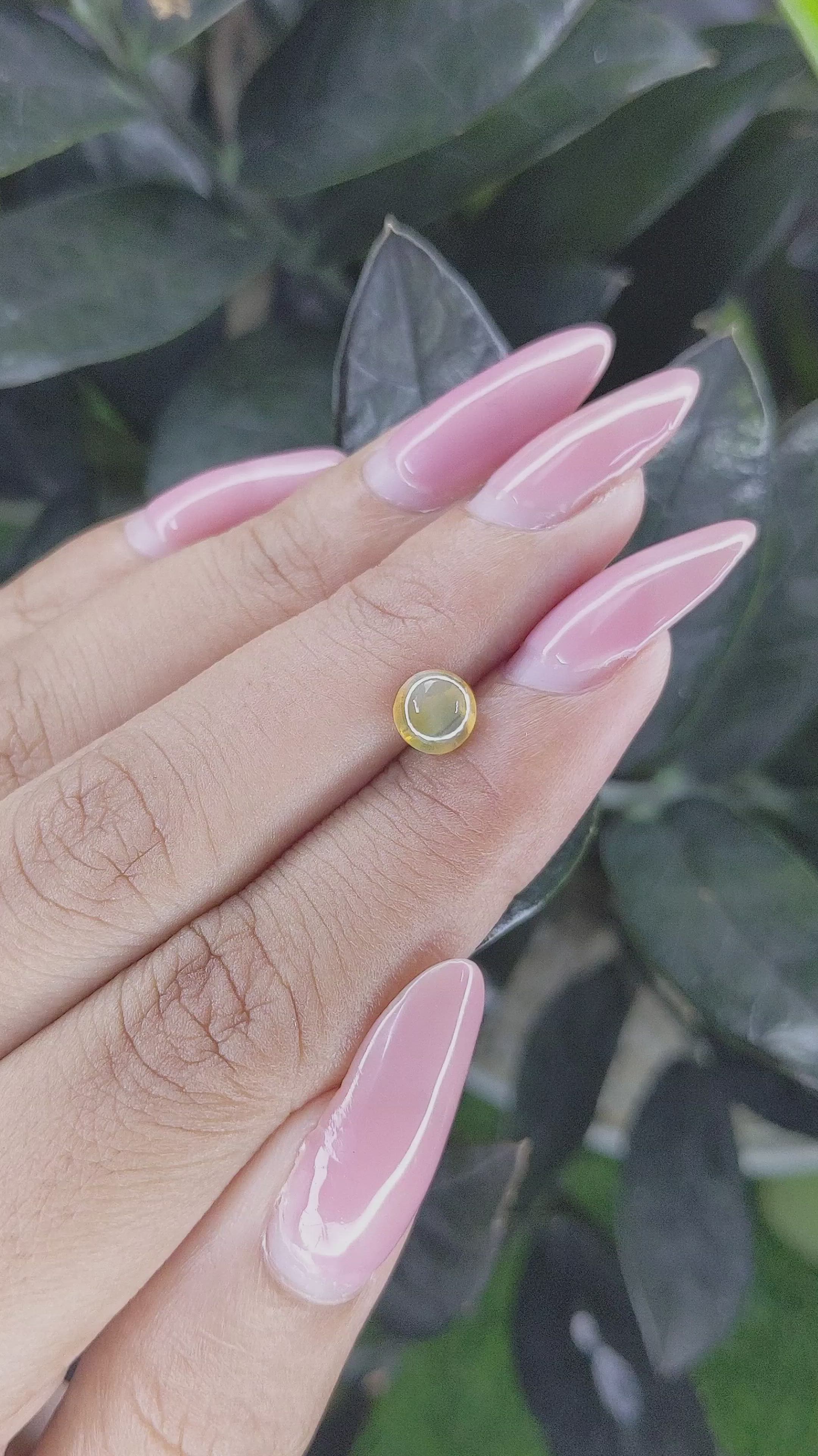 1.23 Ct. Cabochon Chrysoberyl from Madagascar Size Video