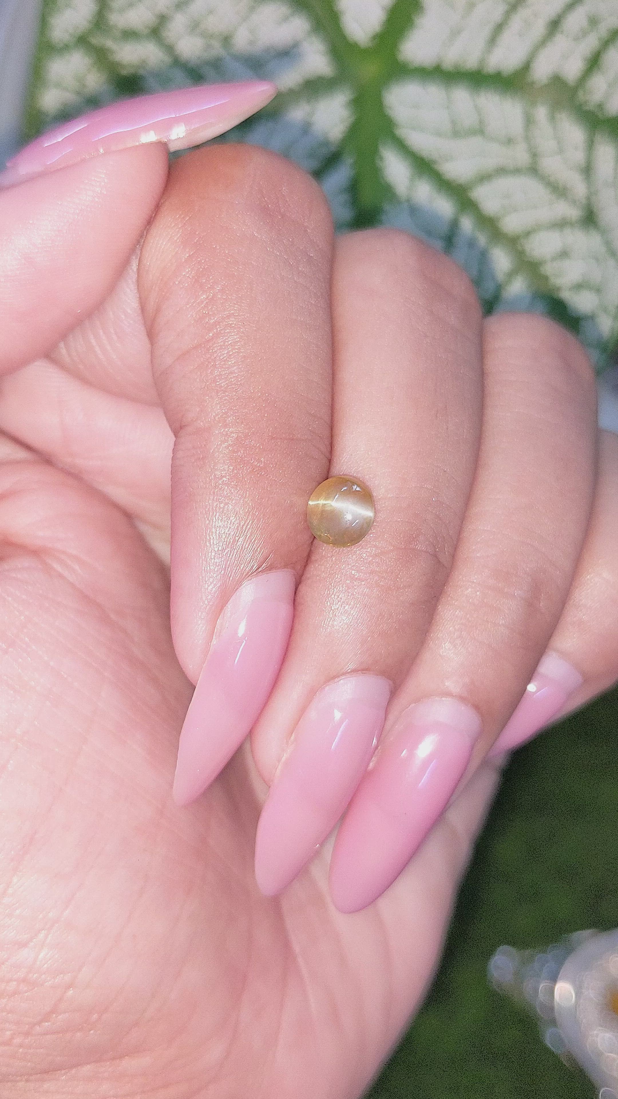 1.23 Ct. Cabochon Chrysoberyl from Madagascar Size Video