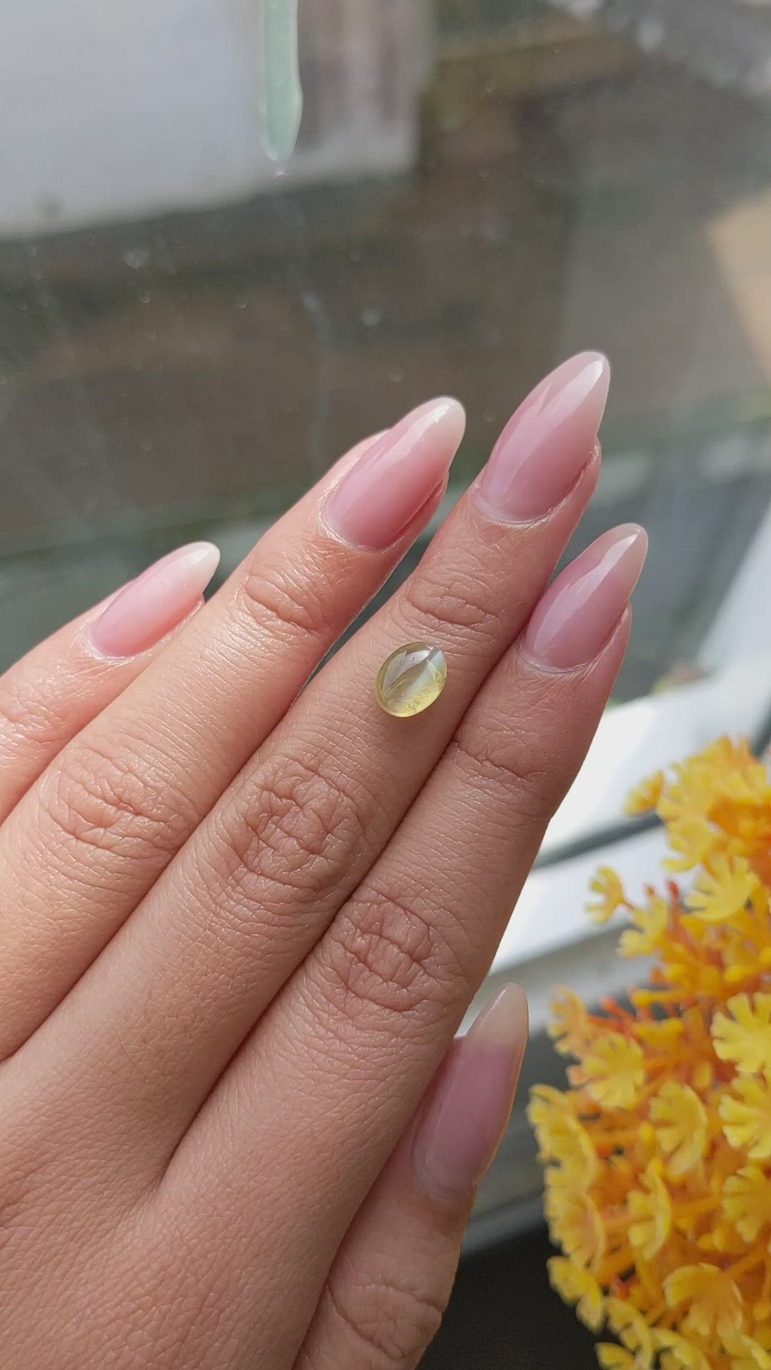 1.86 Ct. Cabochon Chrysoberyl from Ceylon (Sri Lanka) Size Video