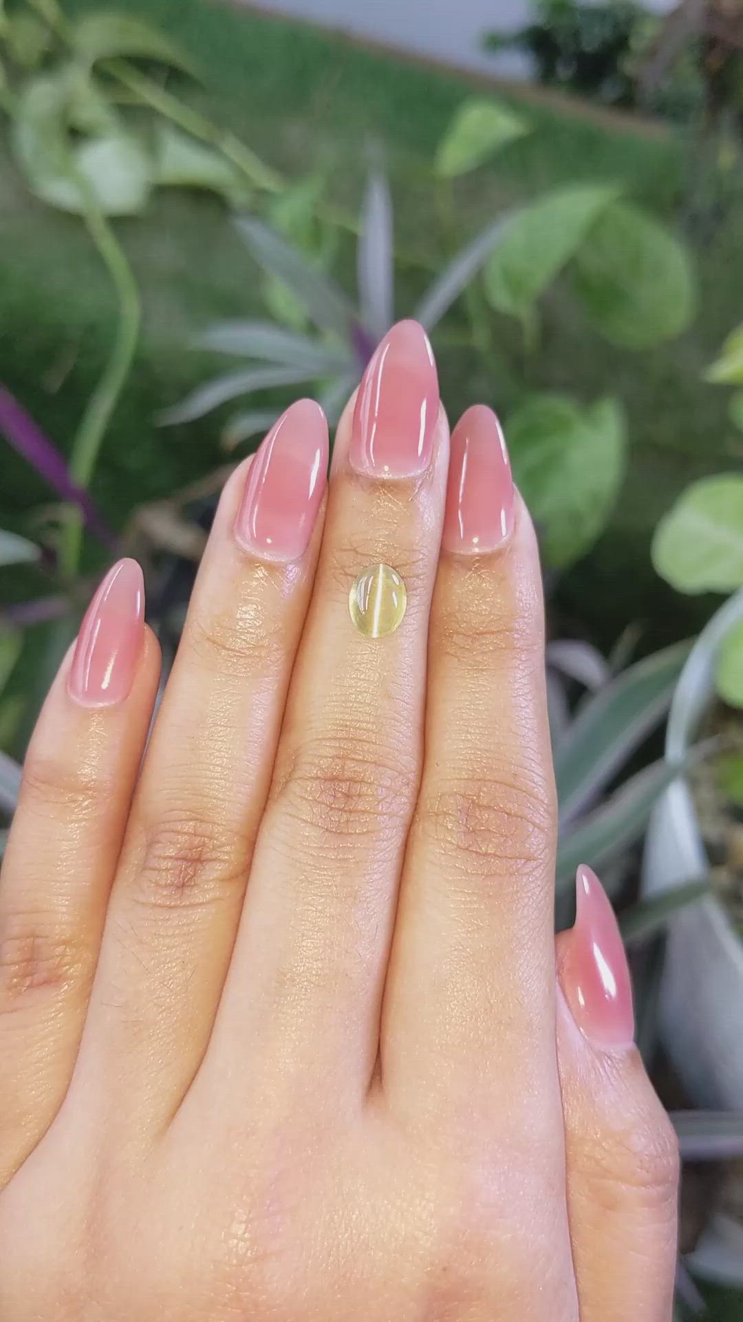 1.86 Ct. Cabochon Chrysoberyl from Ceylon (Sri Lanka) Size Video