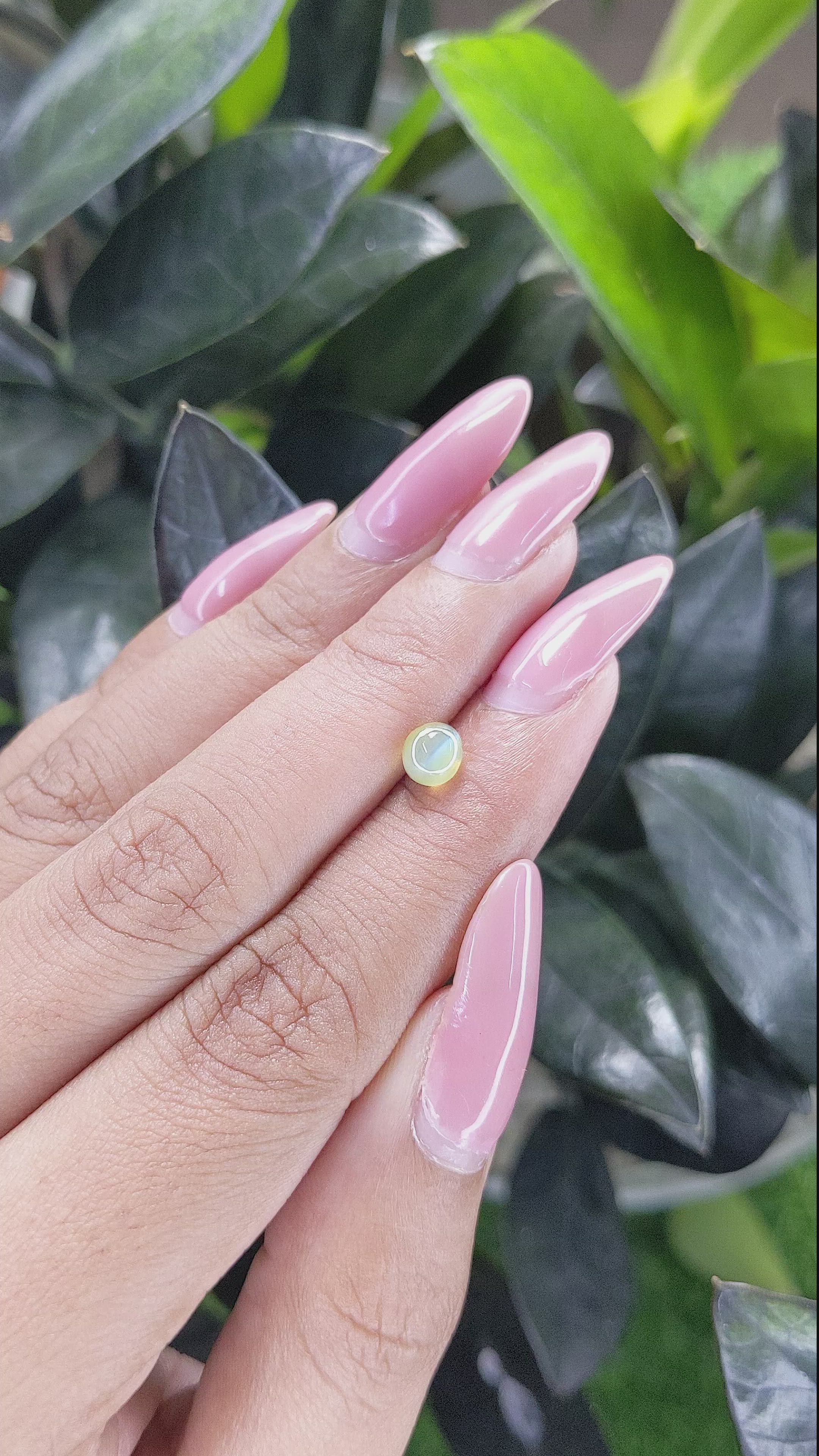 1.10 Ct. Cabochon Chrysoberyl from Madagascar Size Video