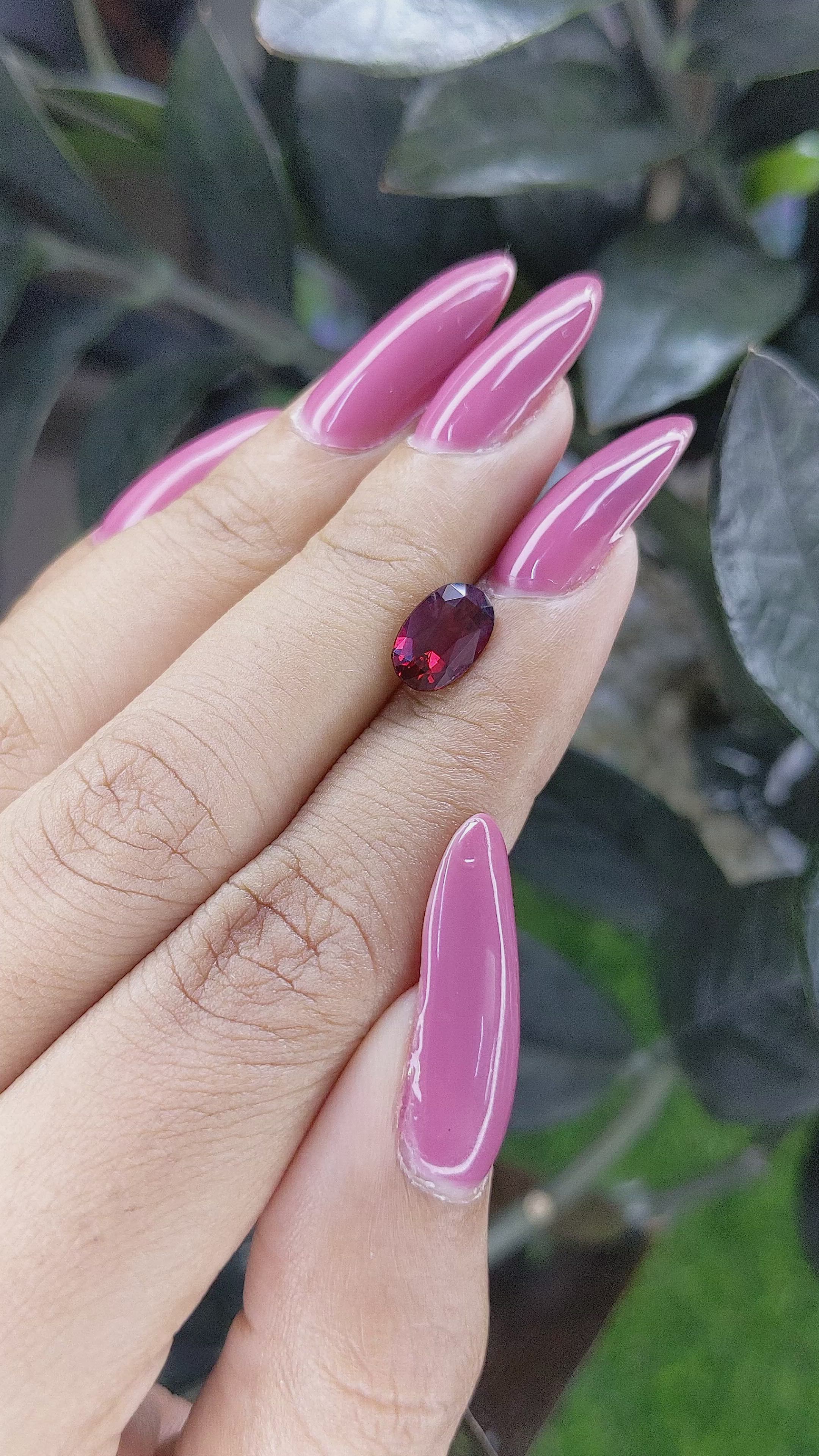 1.72 Ct. Garnet from Ceylon (Sri Lanka) Size Video