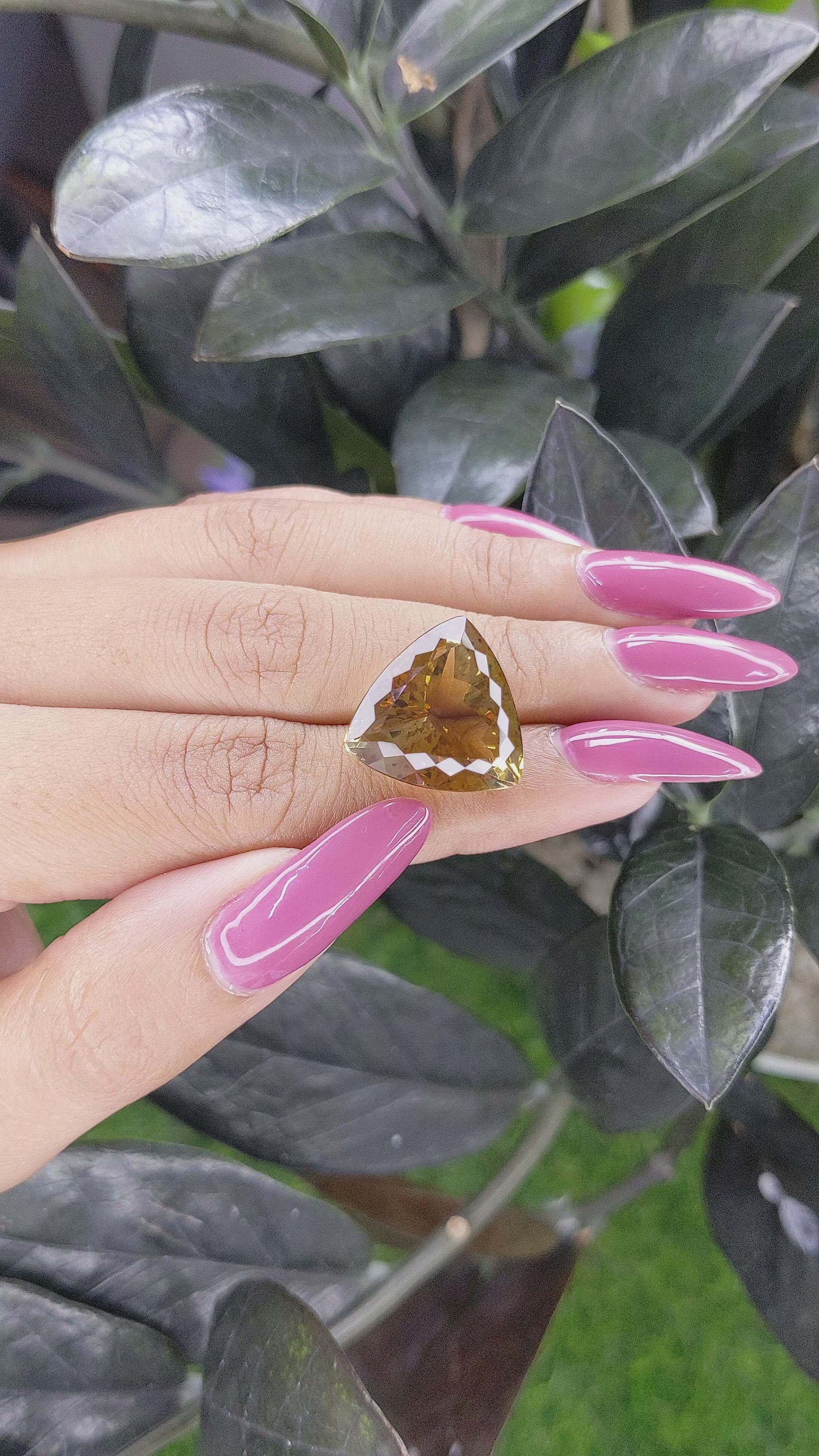 17.56 Ct. Citrine from Ceylon (Sri Lanka) Size Video