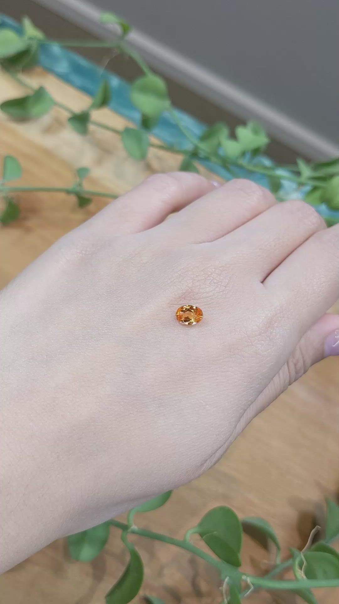 0.97 Ct. Spessartite Garnet from Madagascar Size Video