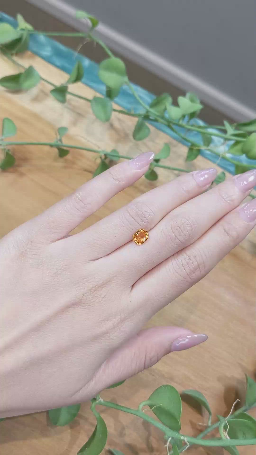 1.47 Ct. Spessartite Garnet from Madagascar Size Video