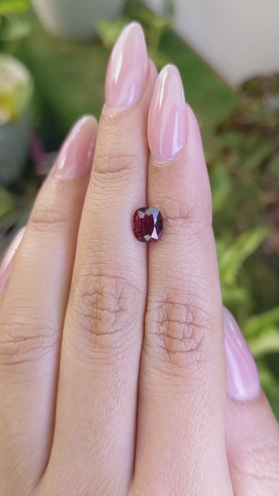 1.53 Ct. Garnet from Ceylon (Sri Lanka) Size Video