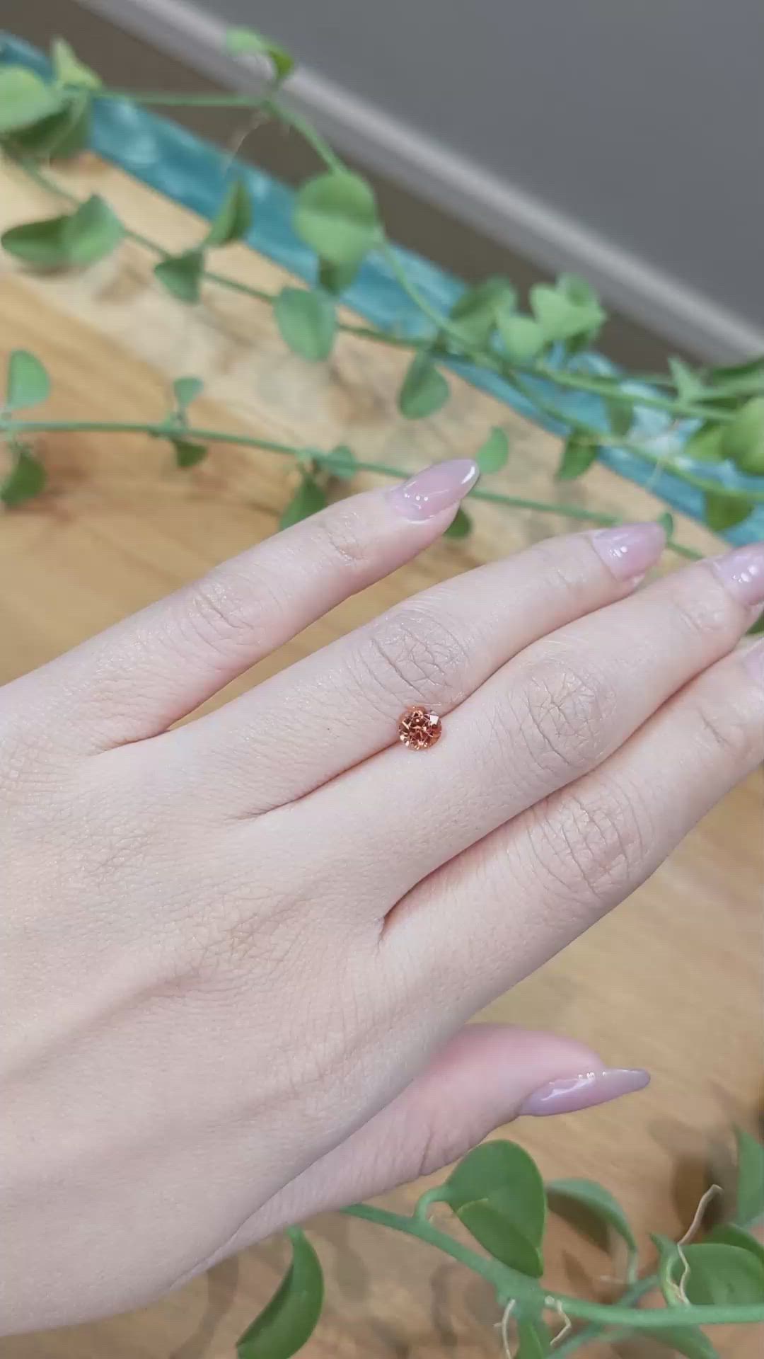 0.80 Ct. Spessartite Garnet from Madagascar Size Video