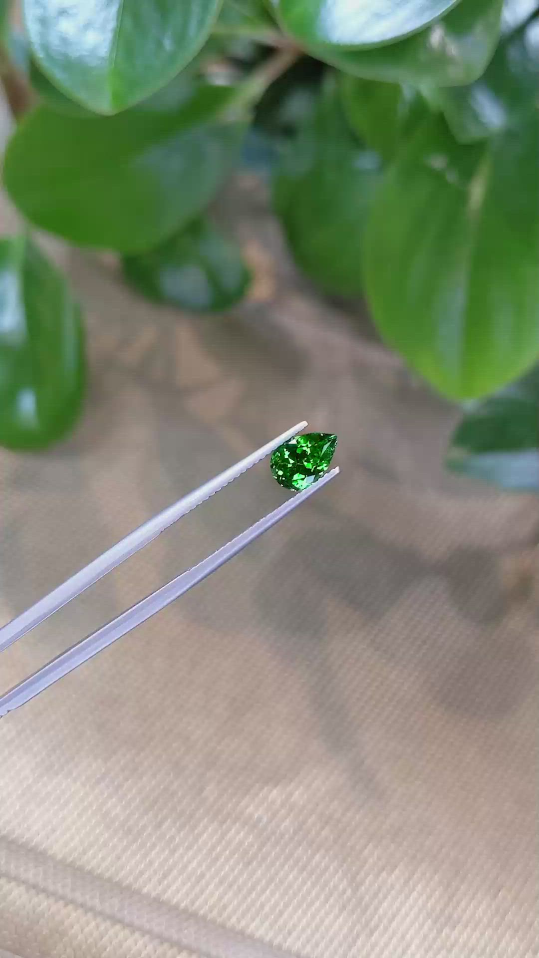 1.30 Ct. Tsavorite Garnet from Tanzania Size Video