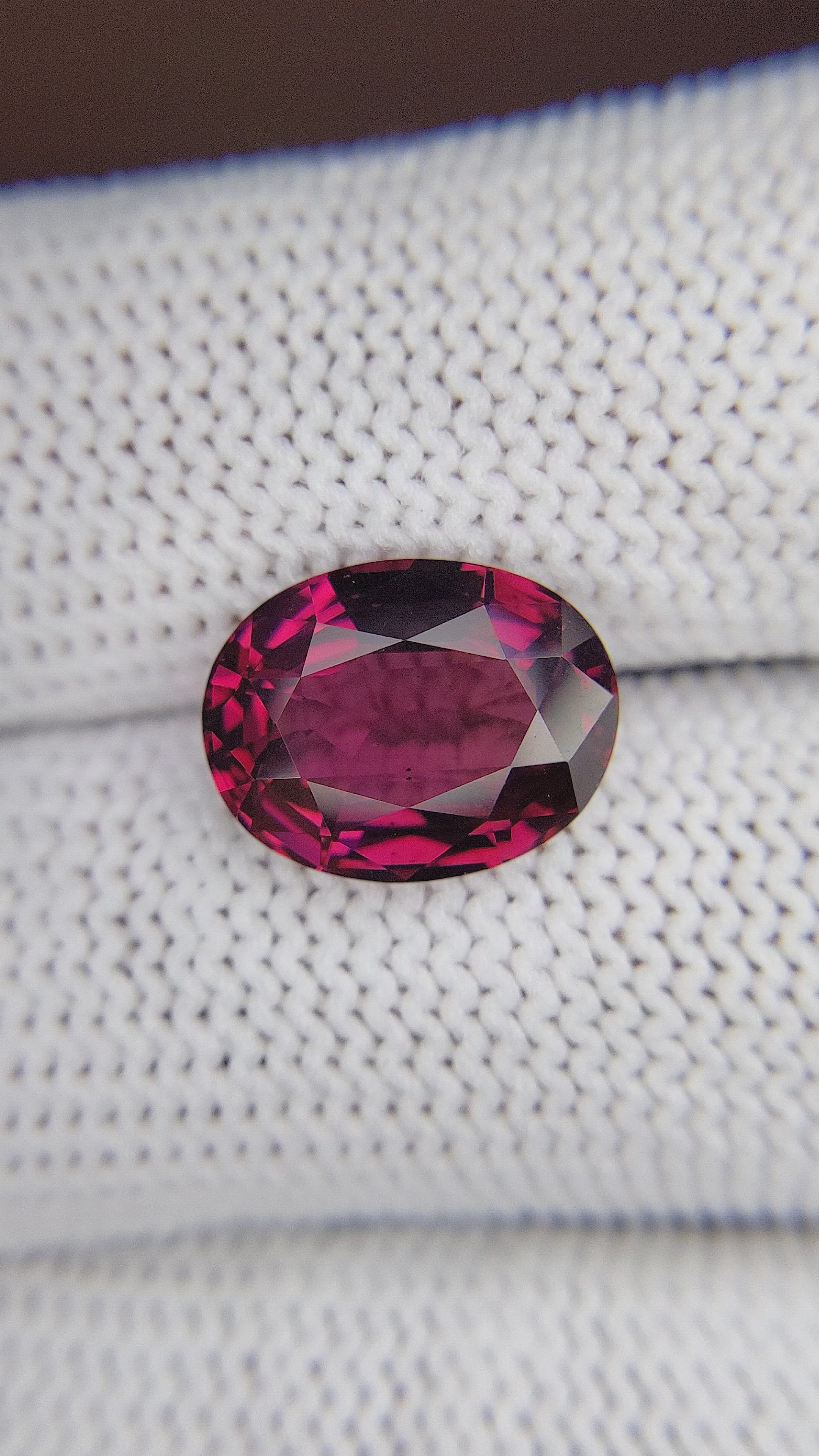 6.14 Ct. Rhodolite Garnet from Tanzania Size Video