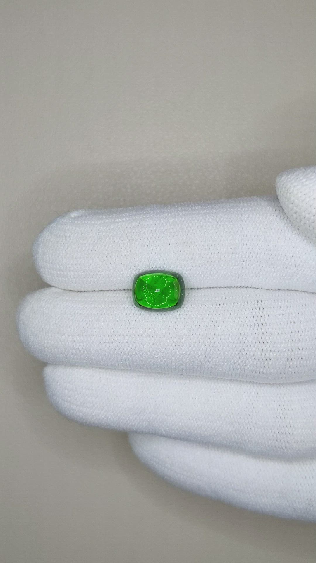 3.15 Ct. Cabochon Tsavorite Garnet from Tanzania Size Video