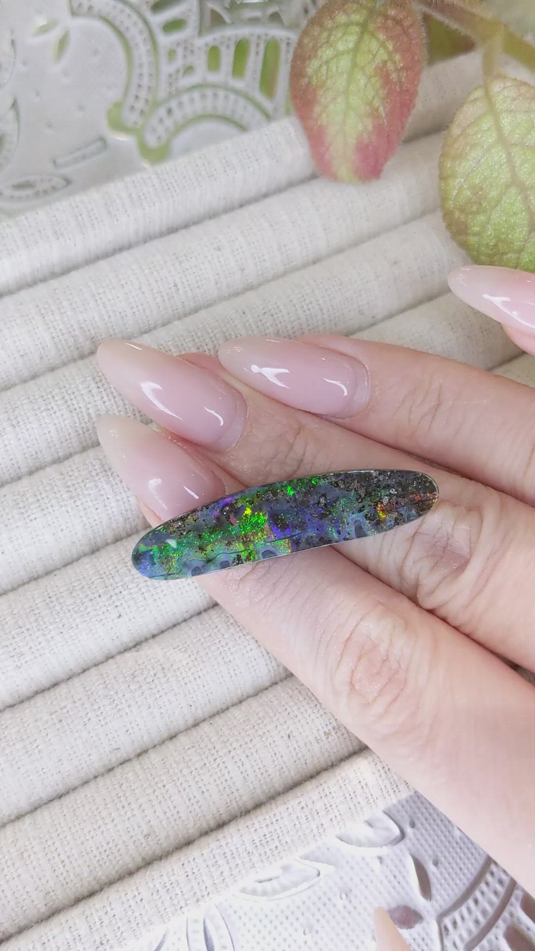 16.59 Ct. Black Opal from Australia Size Video