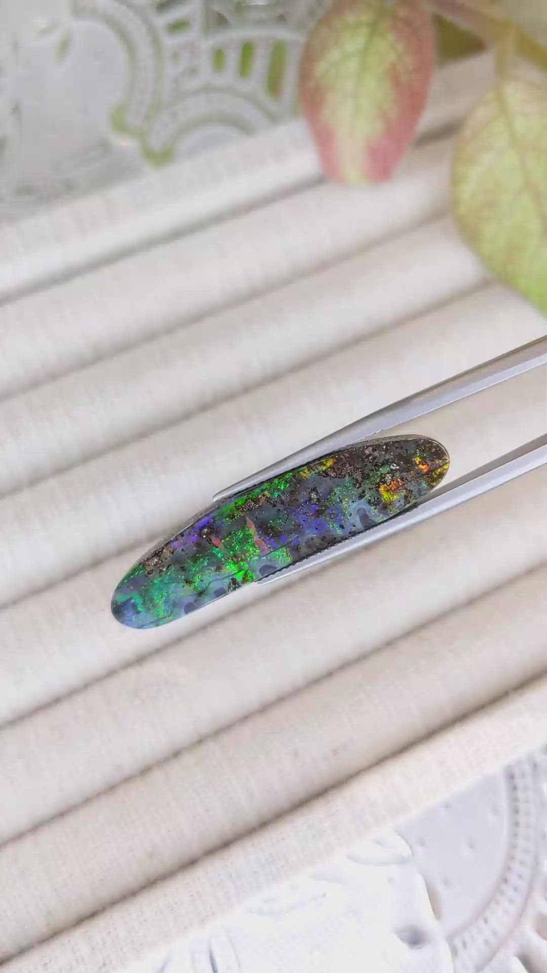 16.59 Ct. Black Opal from Australia Size Video