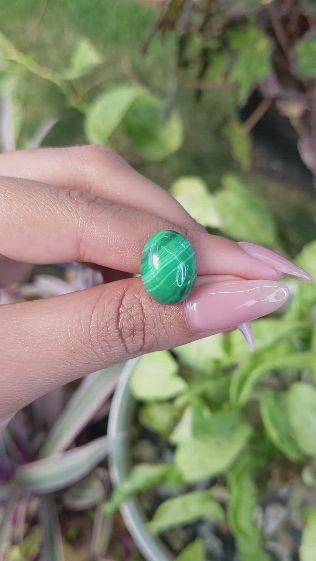 11.41 Ct. Cabochon Malachite from Russia Size Video