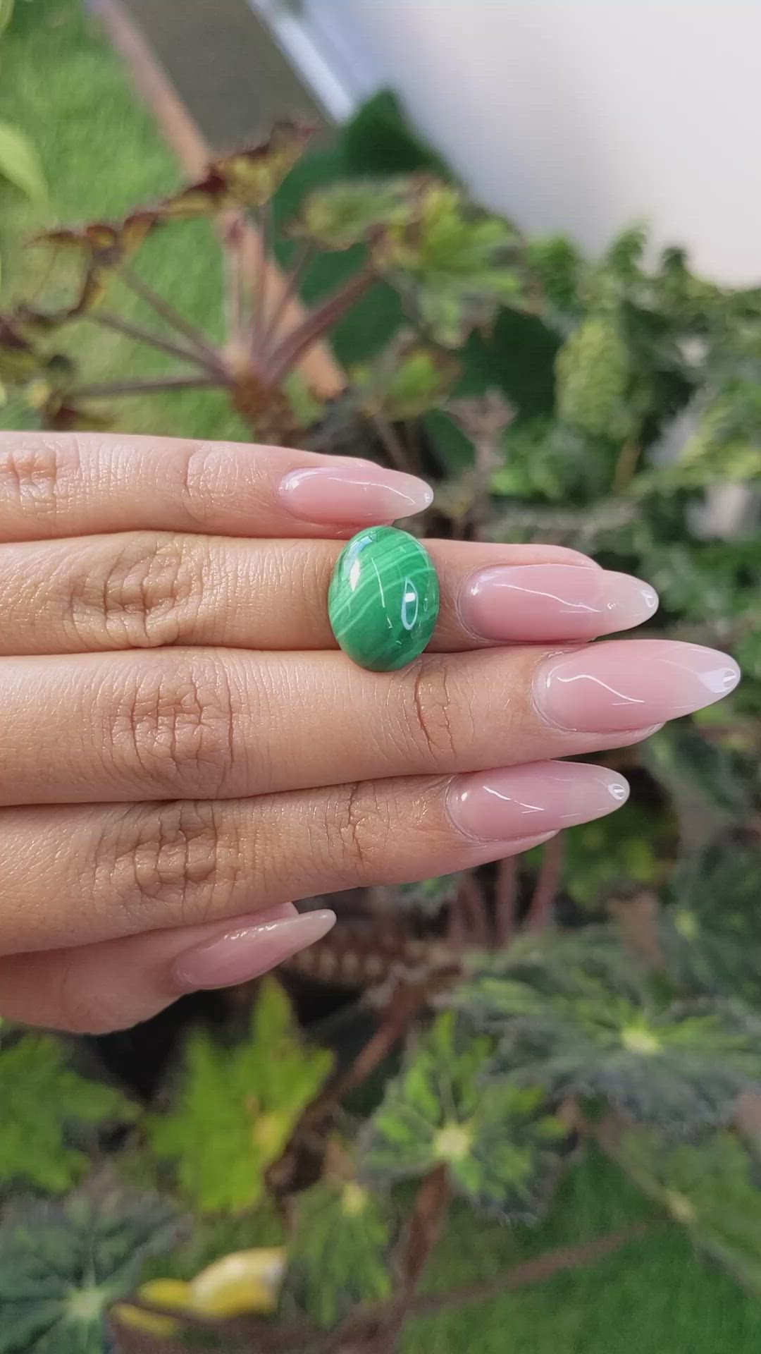 11.41 Ct. Cabochon Malachite from Russia Size Video