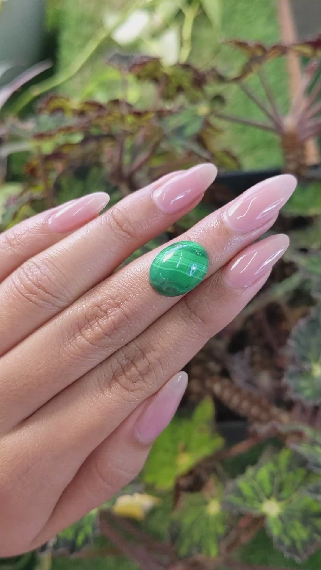 11.41 Ct. Cabochon Malachite from Russia Size Video