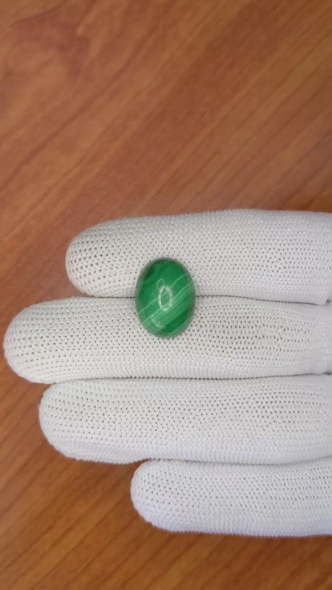 11.41 Ct. Cabochon Malachite from Russia Size Video