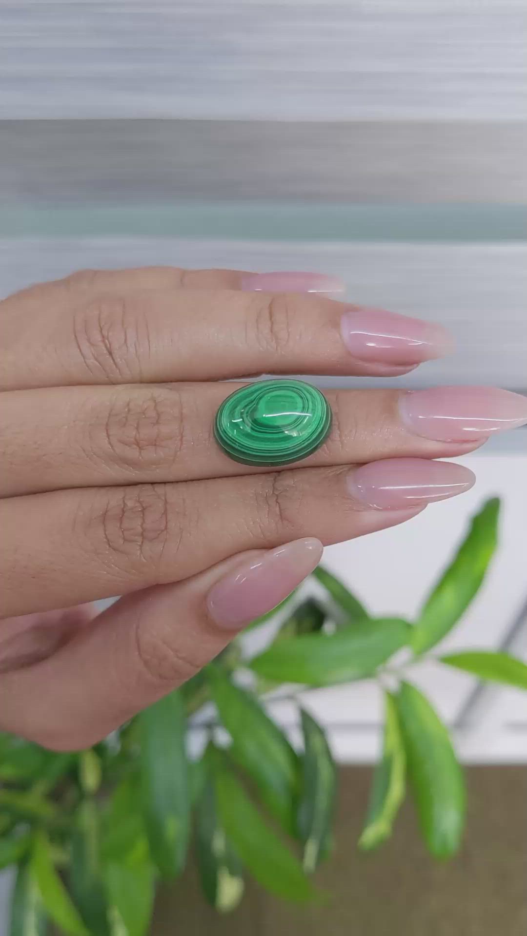 21.13 Ct. Cabochon Malachite from Russia Size Video