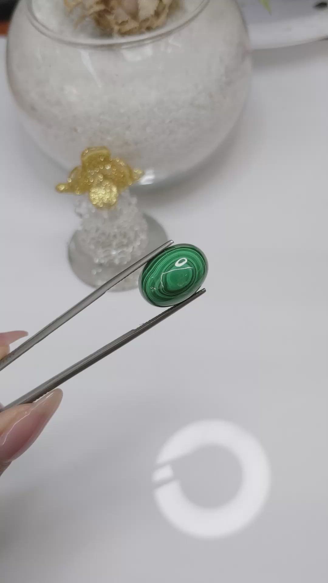 21.13 Ct. Cabochon Malachite from Russia Size Video