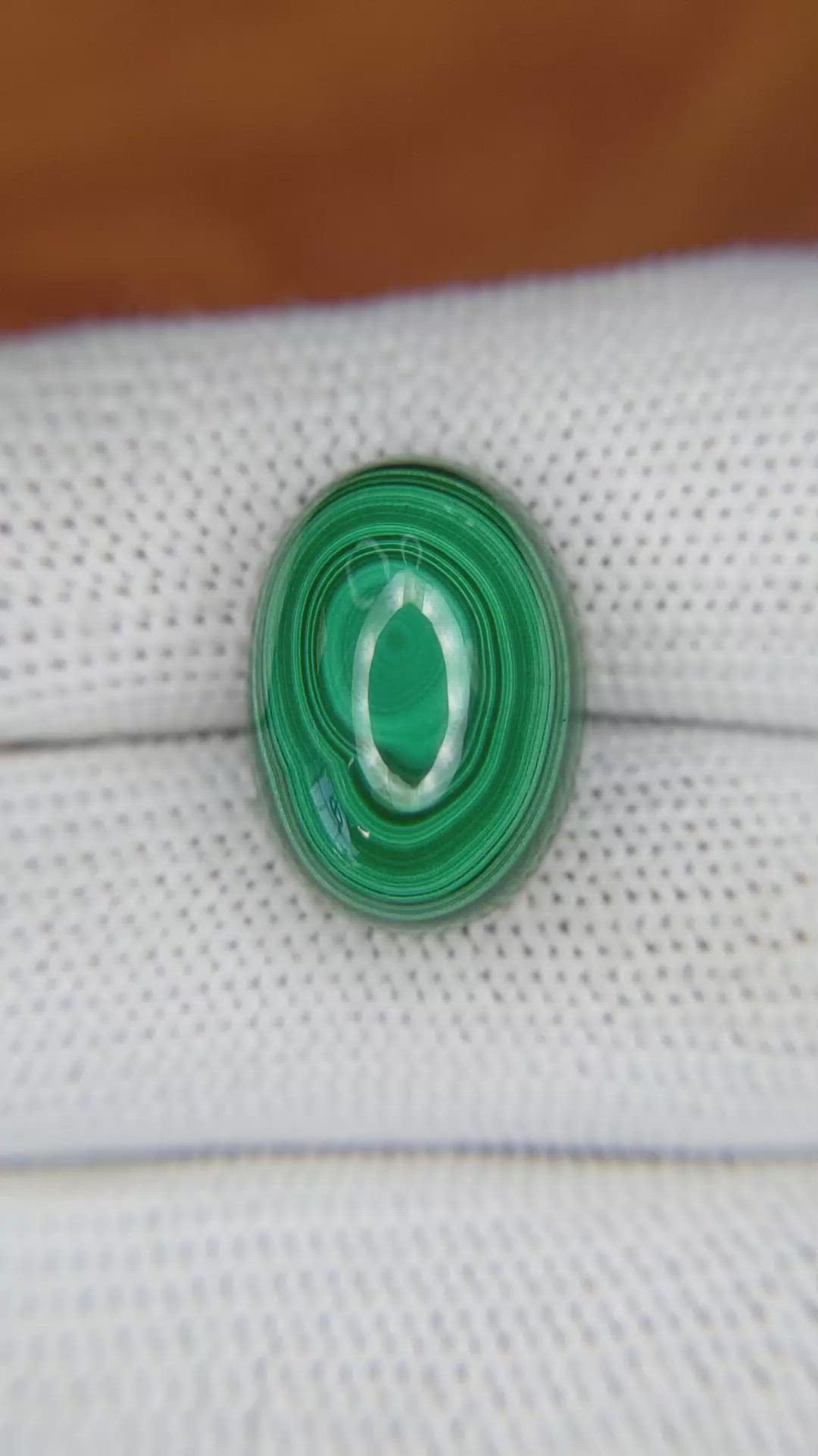 21.13 Ct. Cabochon Malachite from Russia Size Video