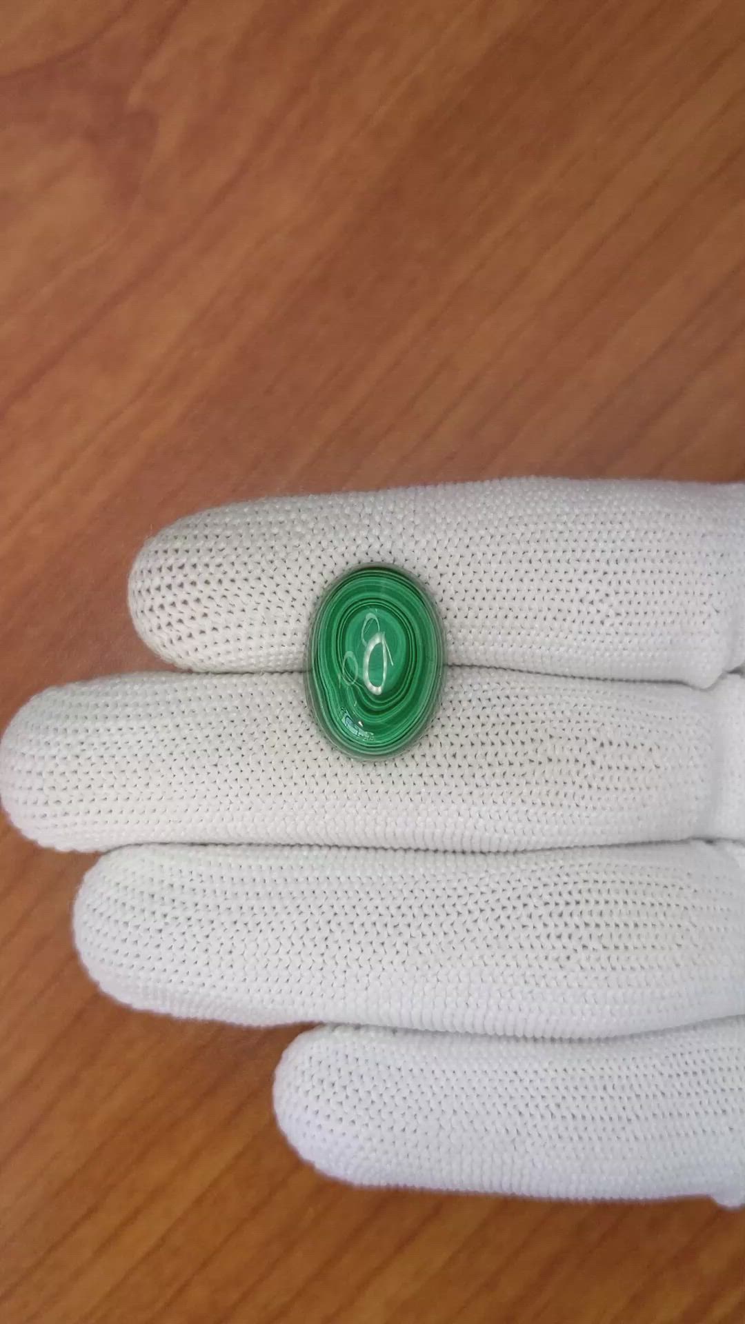 21.13 Ct. Cabochon Malachite from Russia Size Video