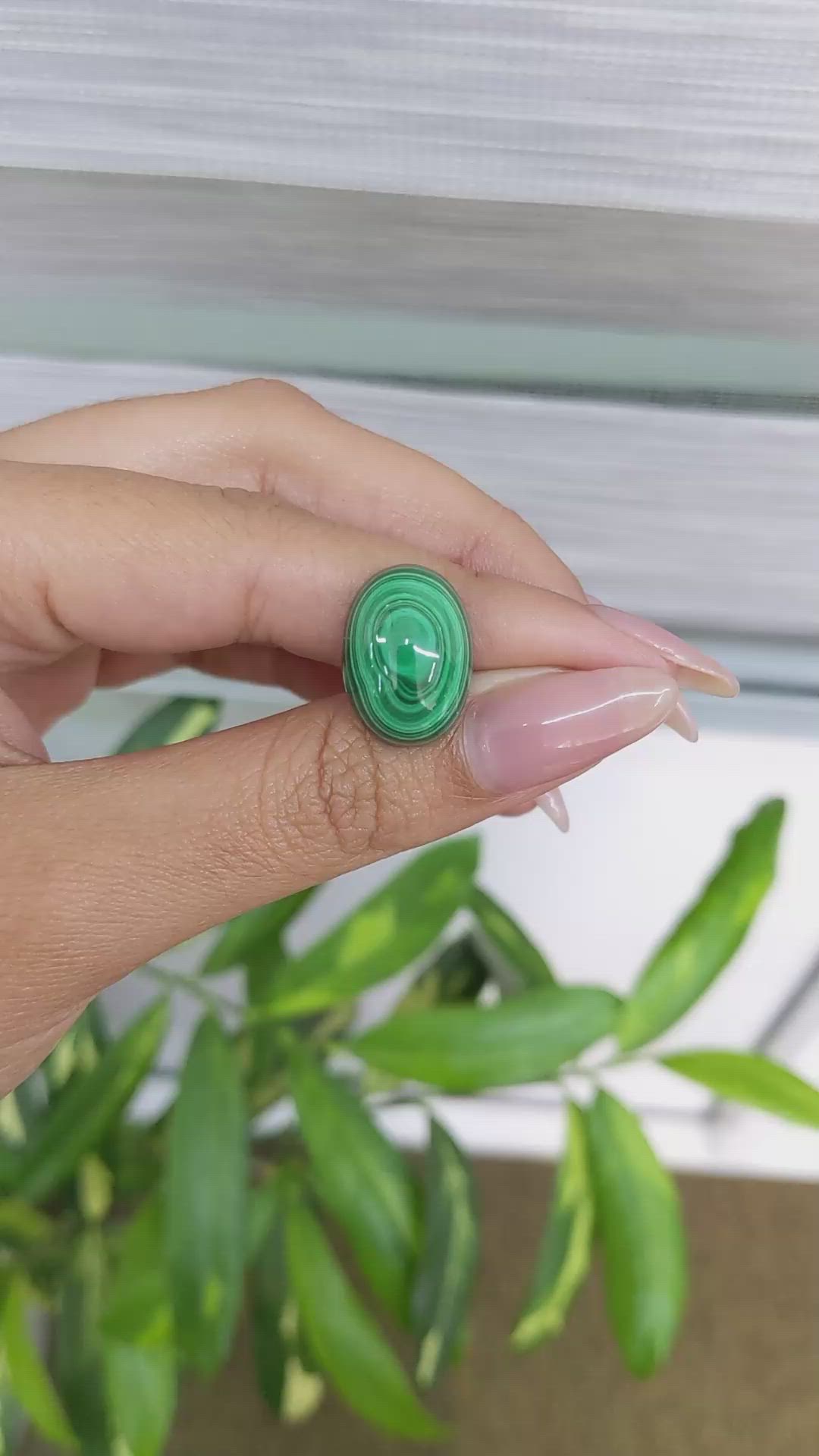 21.13 Ct. Cabochon Malachite from Russia Size Video