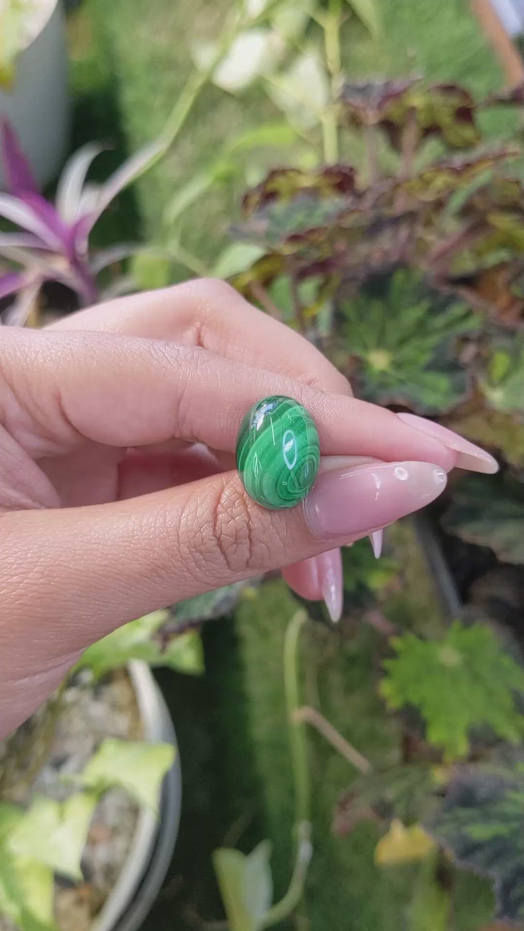 21.43 Ct. Cabochon Malachite from Russia Size Video
