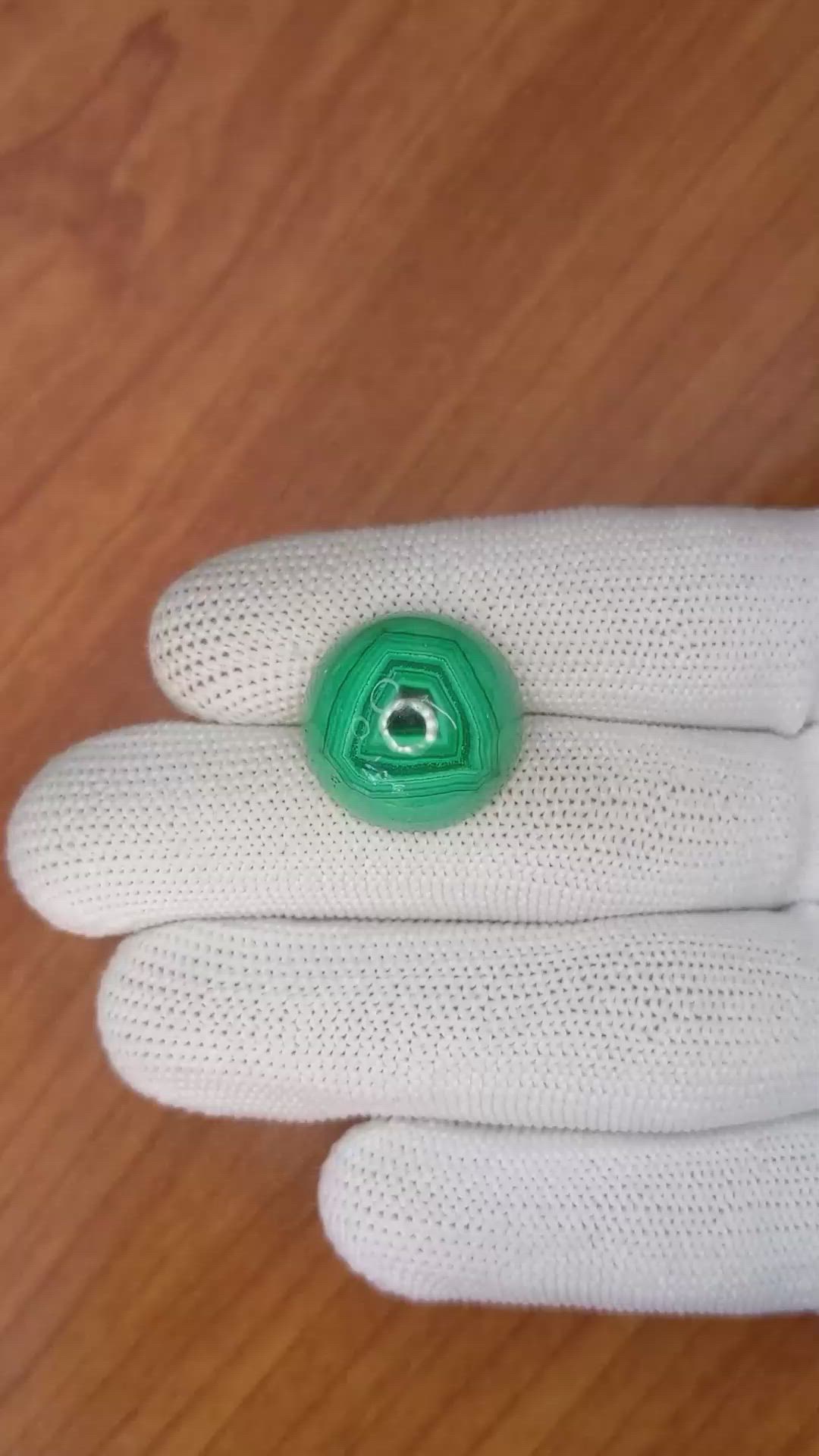 28.70 Ct. Cabochon Malachite from Russia Size Video