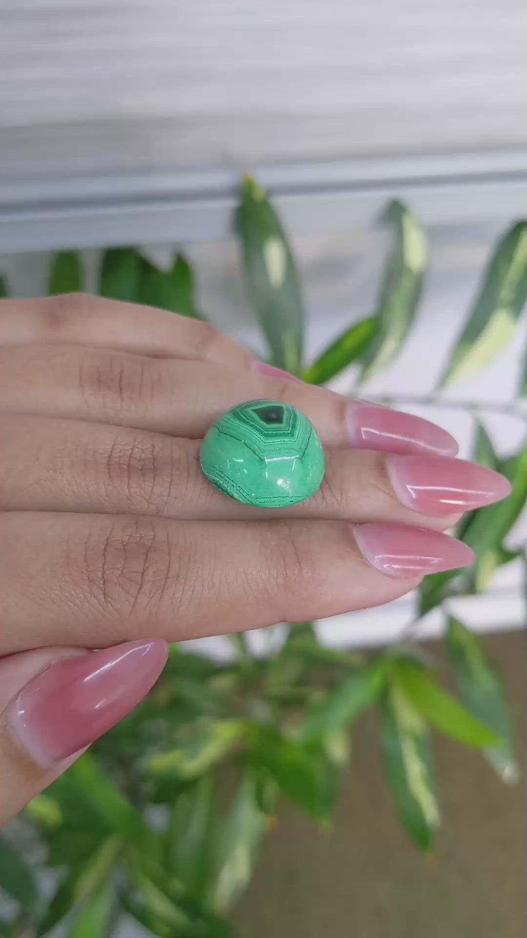 28.70 Ct. Cabochon Malachite from Russia Size Video