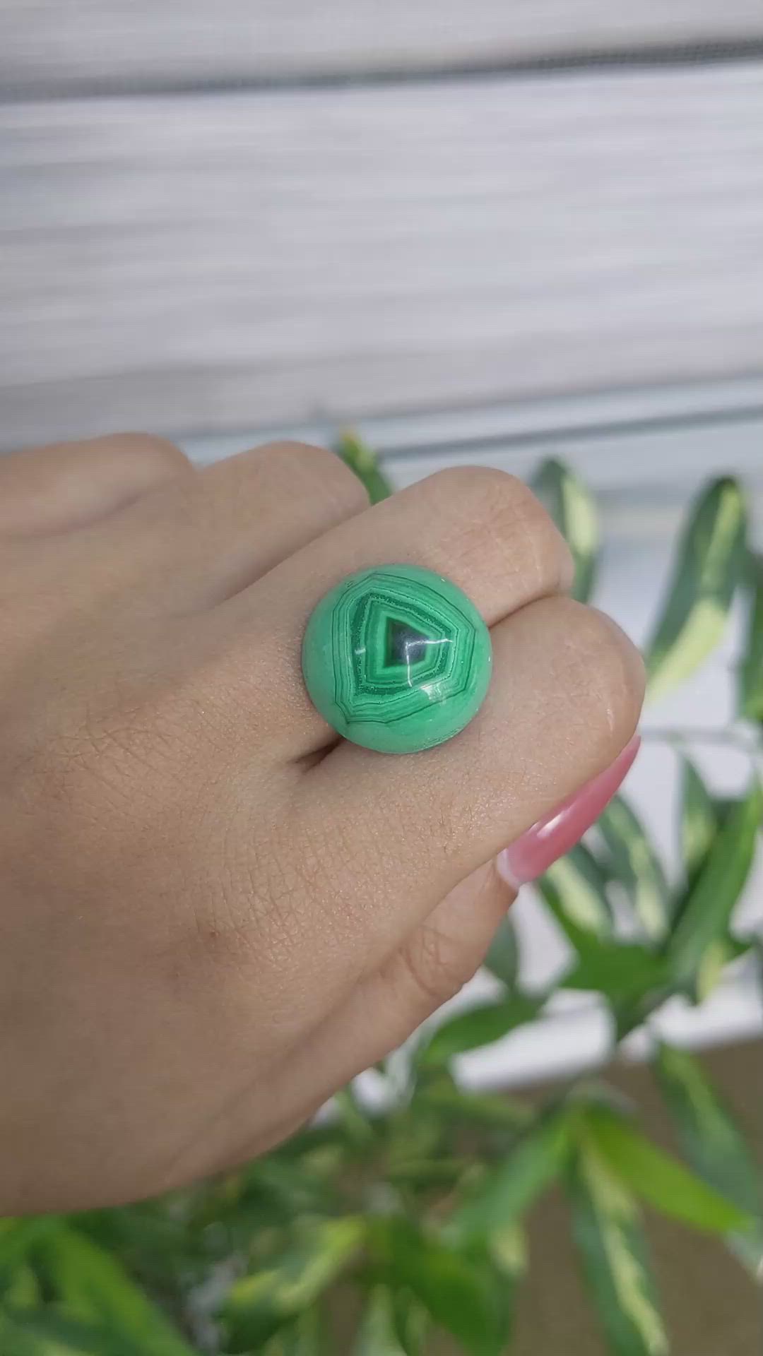 28.70 Ct. Cabochon Malachite from Russia Size Video