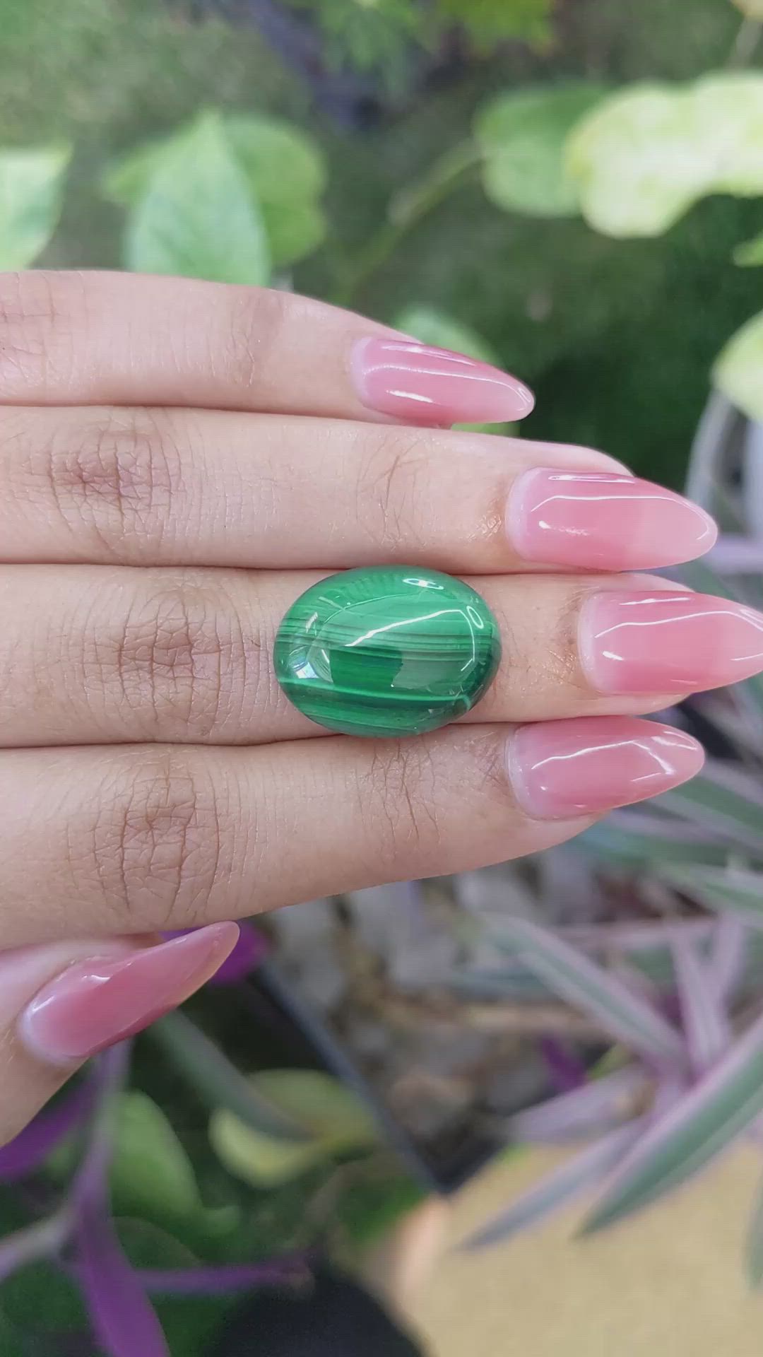 17.96 Ct. Cabochon Malachite from Russia Size Video