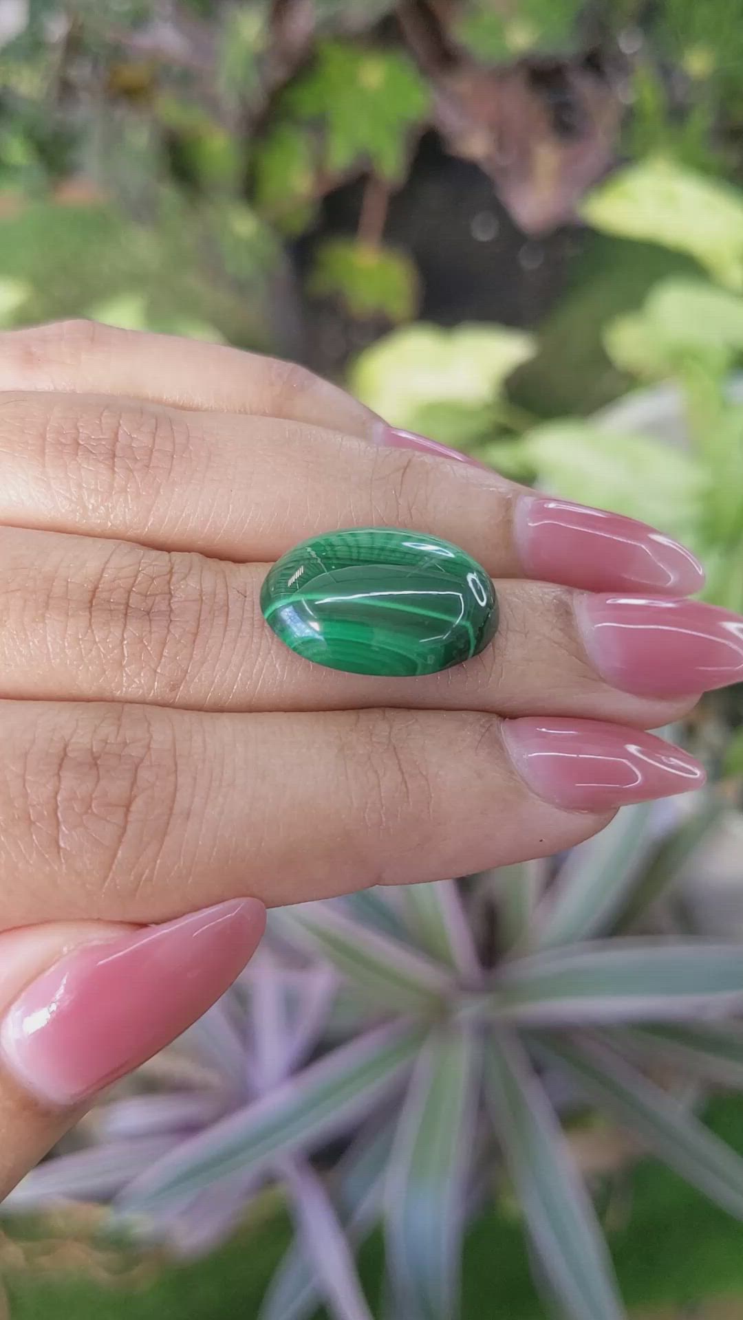 17.96 Ct. Cabochon Malachite from Russia Size Video