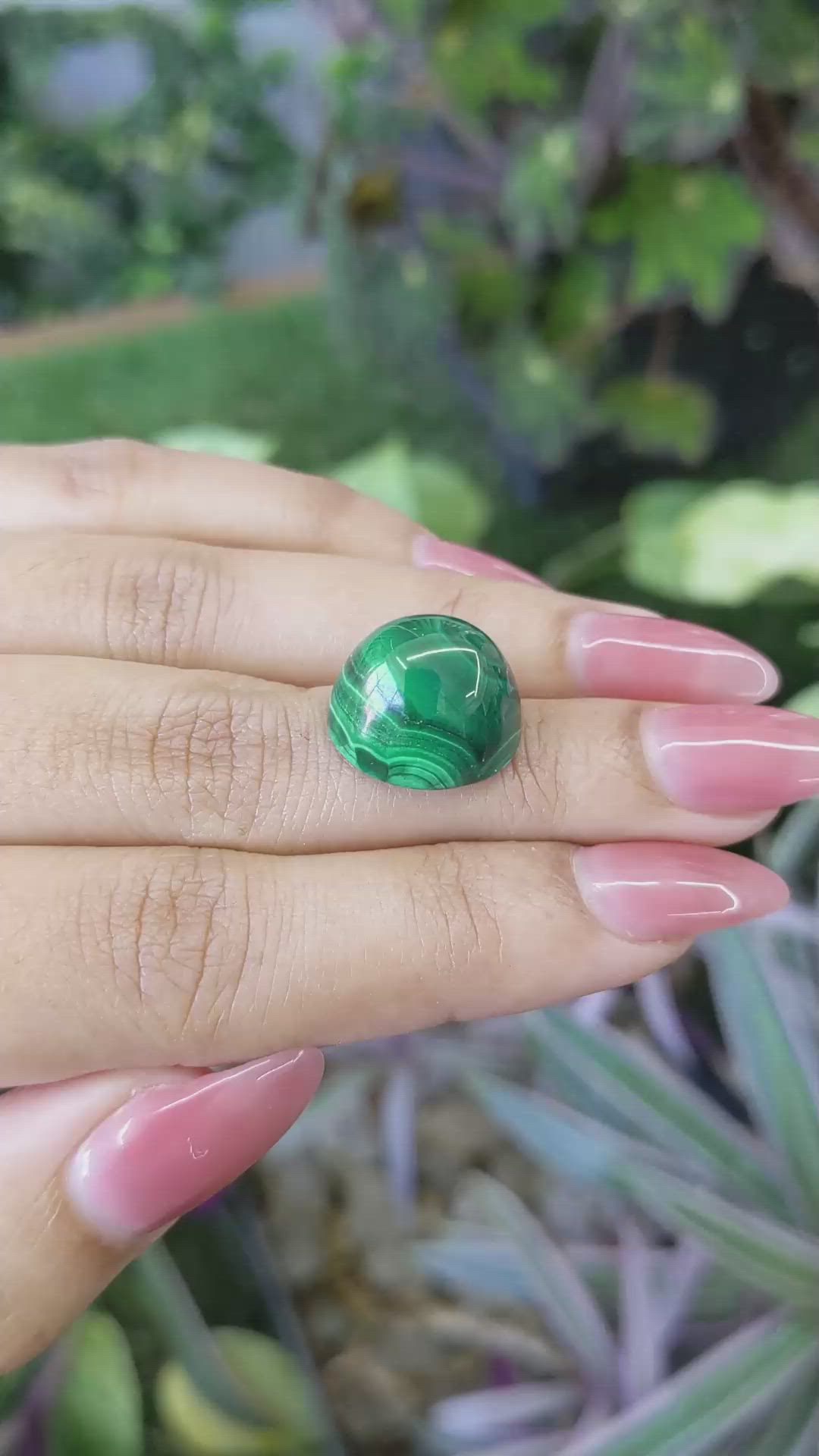 24.81 Ct. Cabochon Malachite from Russia Size Video
