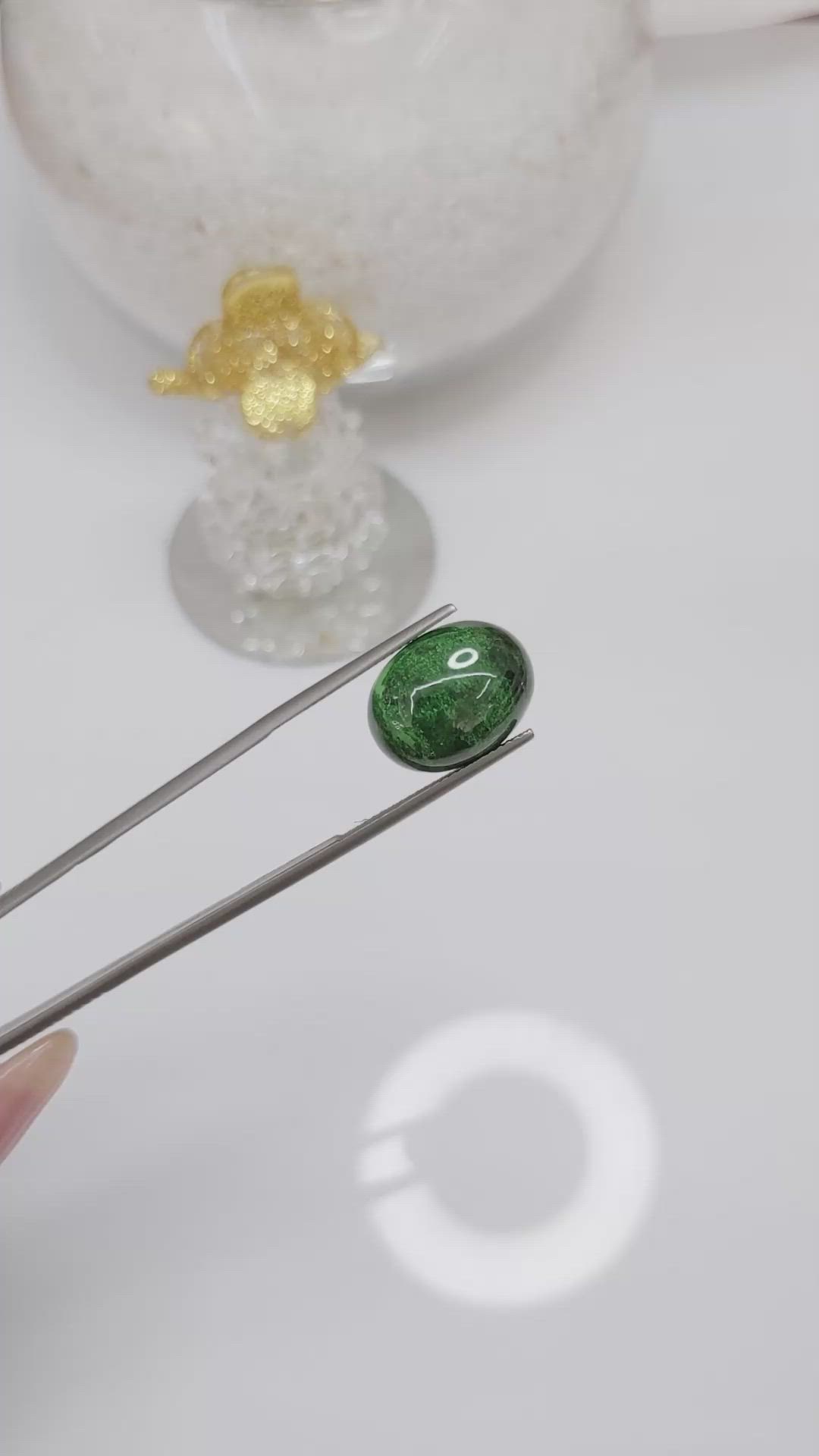 10.64 Ct. Cabochon Malachite from Russia Size Video