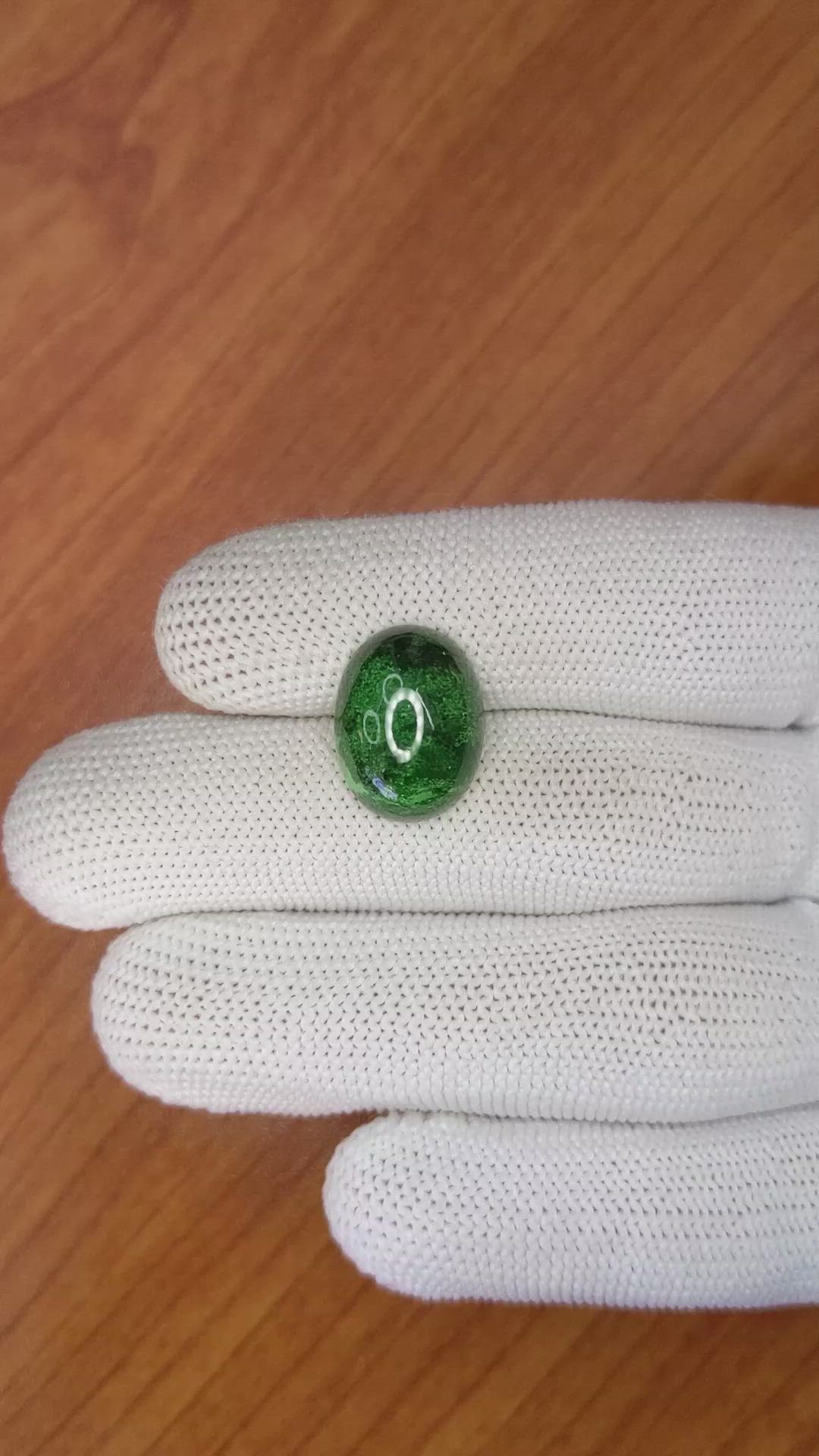 10.64 Ct. Cabochon Malachite from Russia Size Video