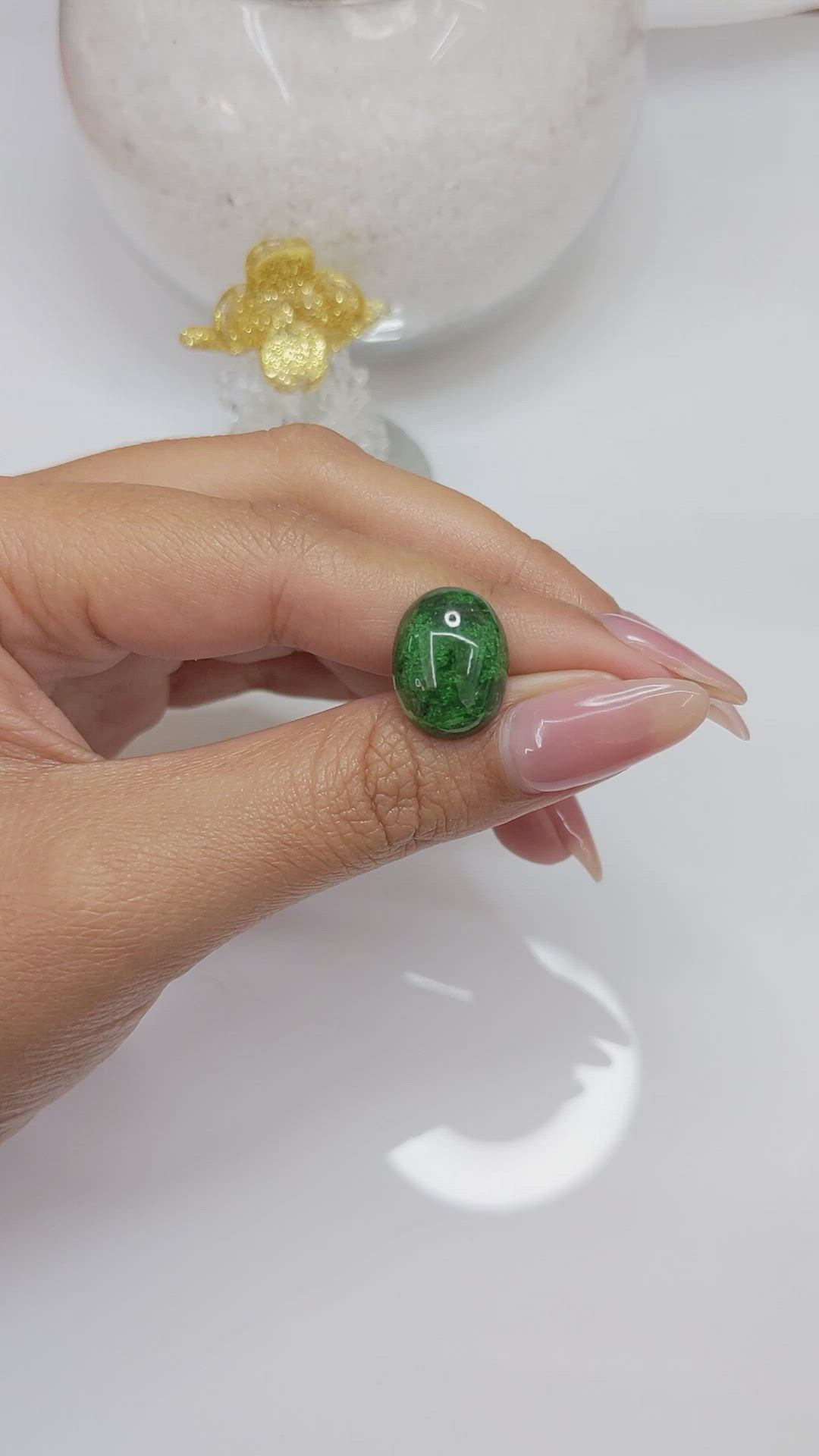 10.64 Ct. Cabochon Malachite from Russia Size Video
