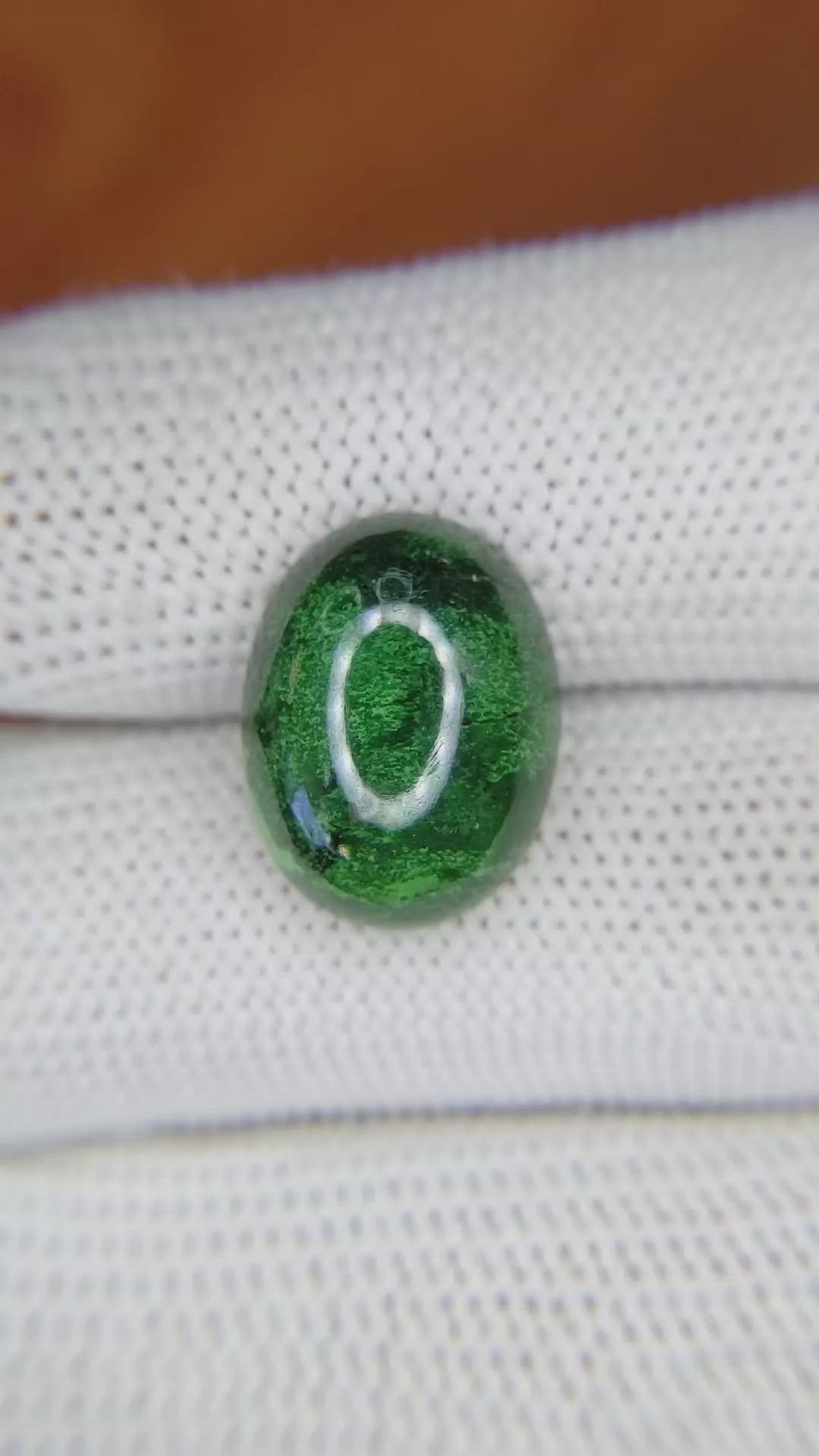10.64 Ct. Cabochon Malachite from Russia Size Video