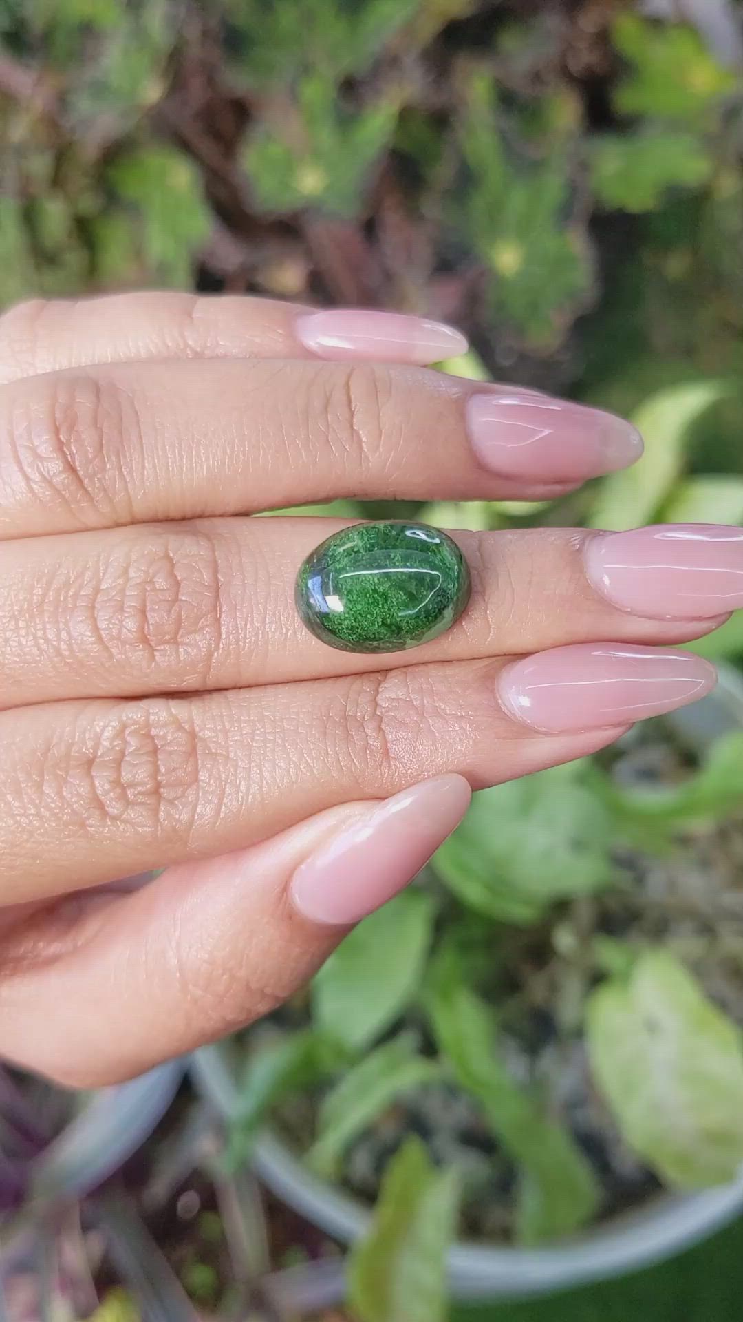 10.64 Ct. Cabochon Malachite from Russia Size Video