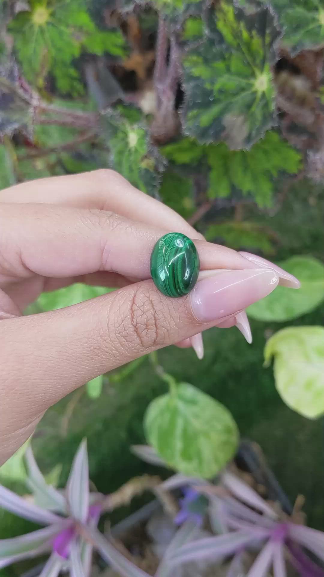 11.12 Ct. Cabochon Malachite from Russia Size Video