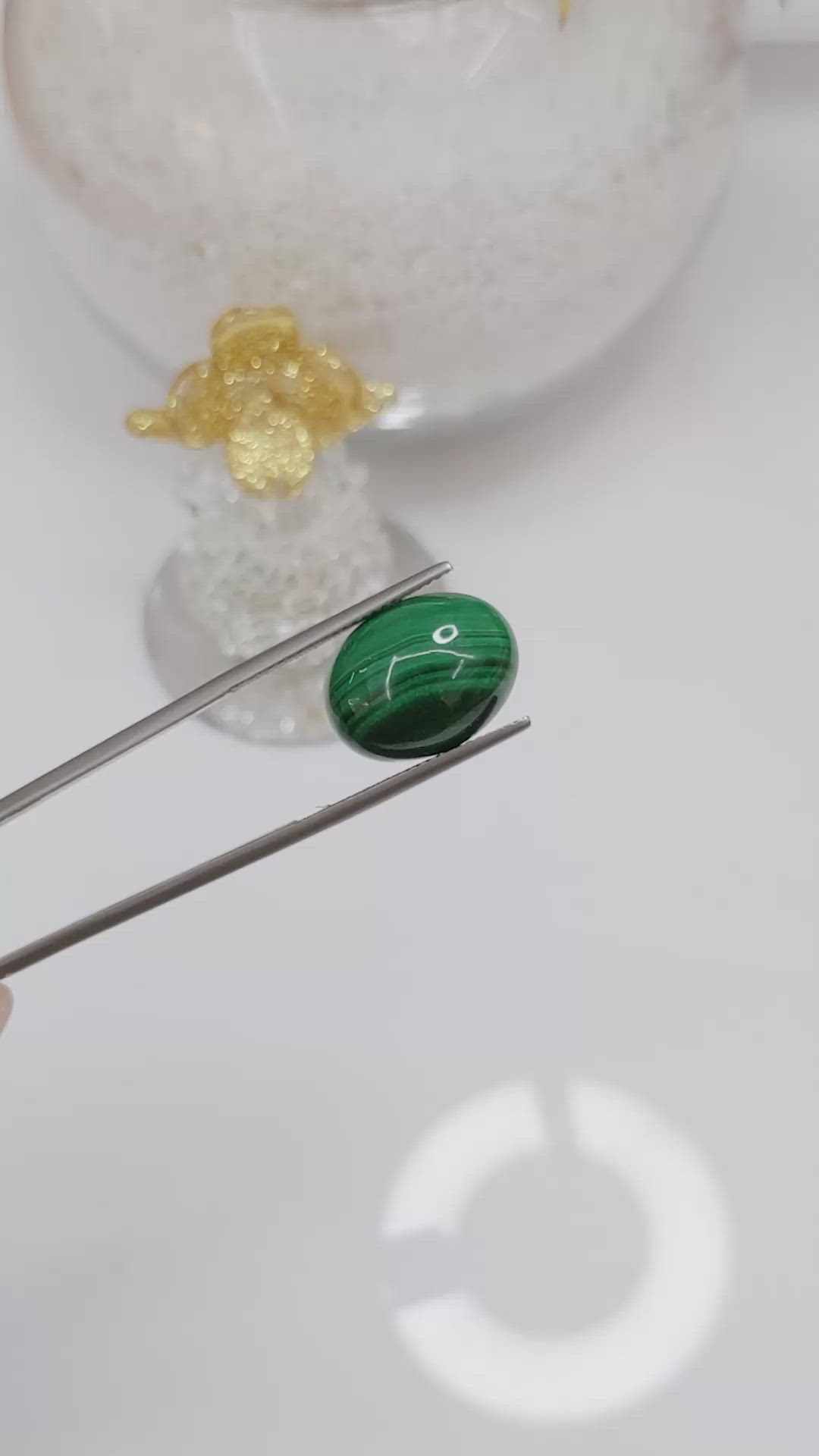 11.12 Ct. Cabochon Malachite from Russia Size Video