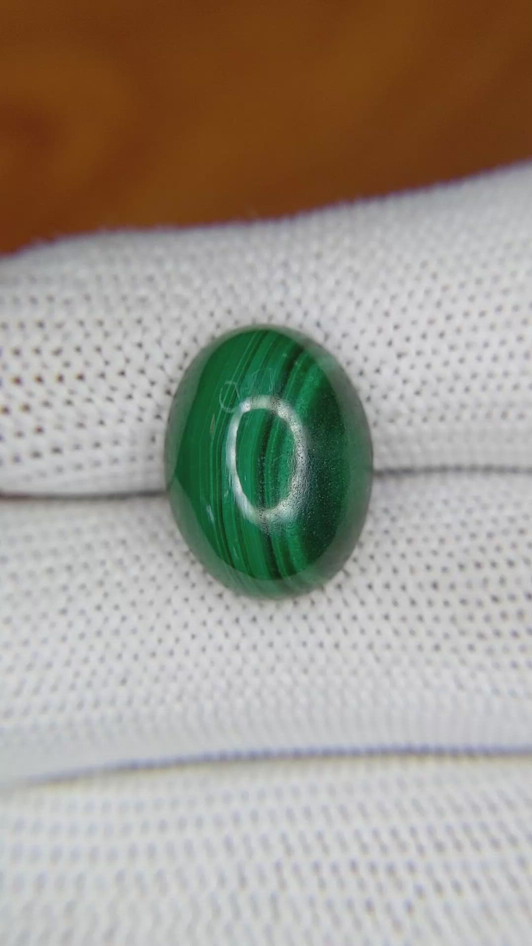 11.12 Ct. Cabochon Malachite from Russia Size Video
