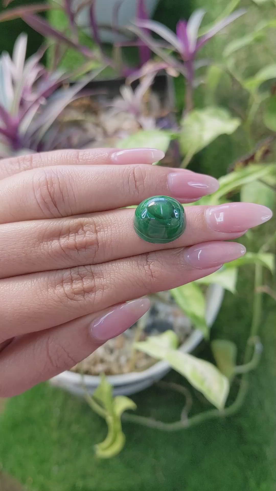 26.16 Ct. Cabochon Malachite from Russia Size Video